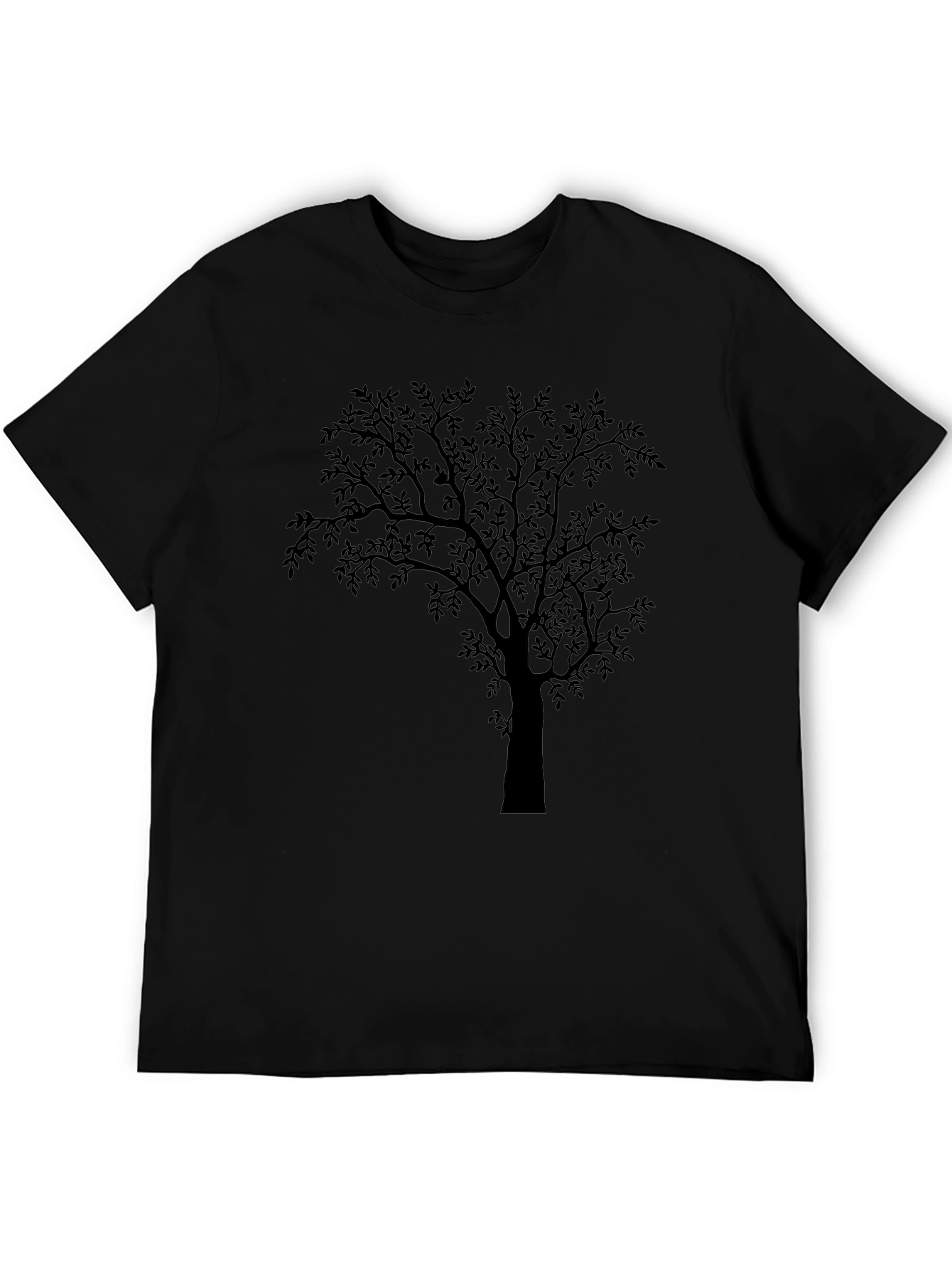 Mens Black Tree Graphic Tee - Nature Inspired Design