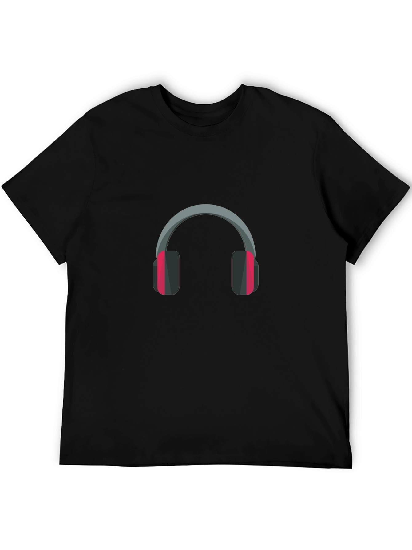 Headphone Graphic Tee - Black Casual Comfort