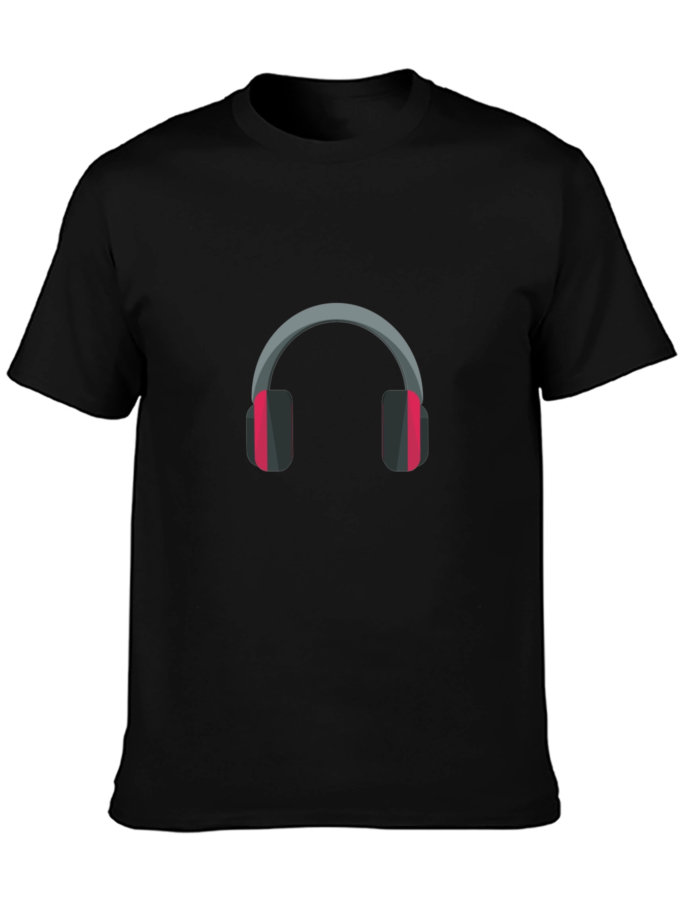 Headphone Graphic Tee - Black Casual Comfort