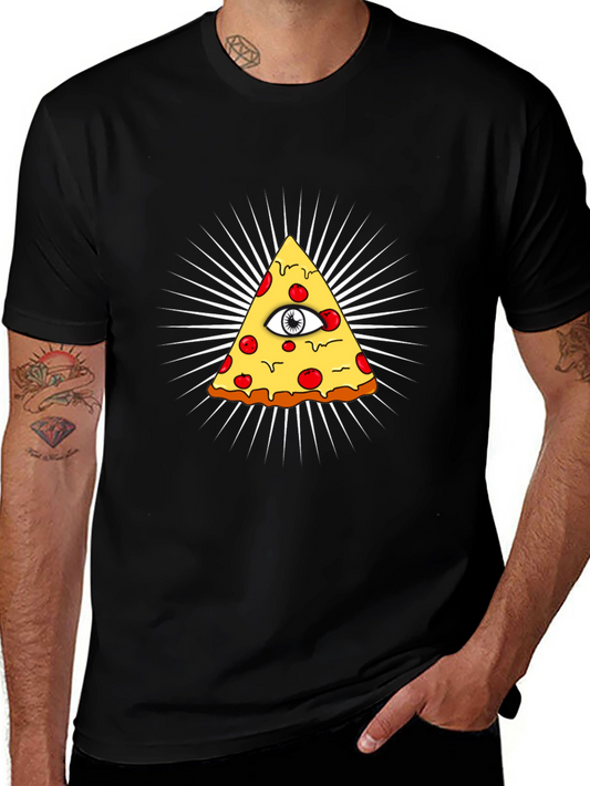 Pizza Illuminati T-Shirt - All Seeing Eye Slice Tee