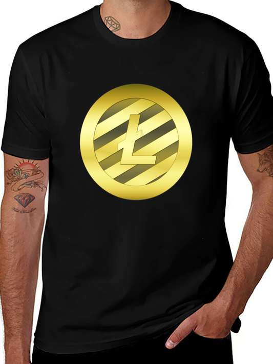 Litecoin Crypto Logo Black T-Shirt