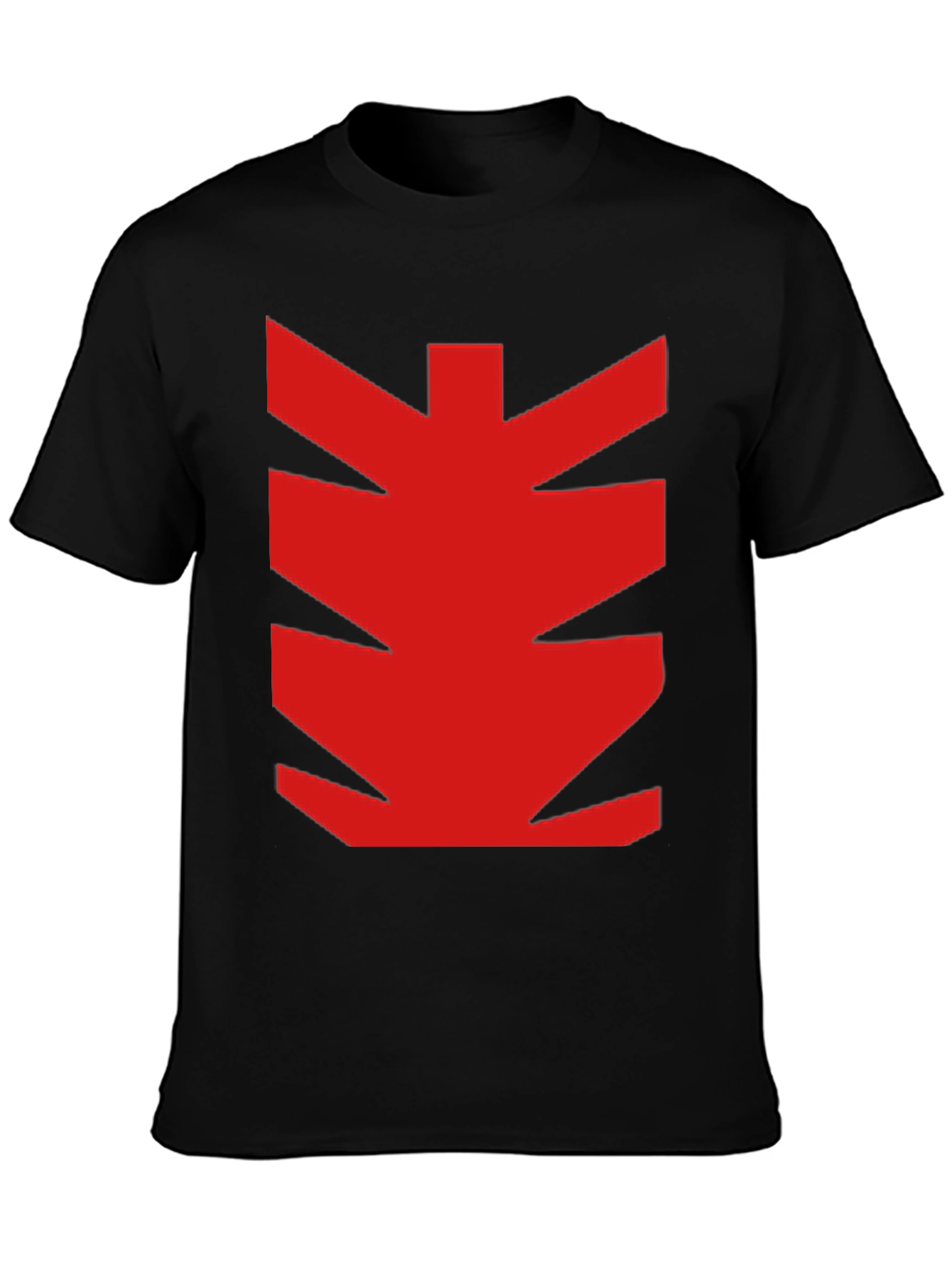 Bold Red Graphic Print Black T-Shirt