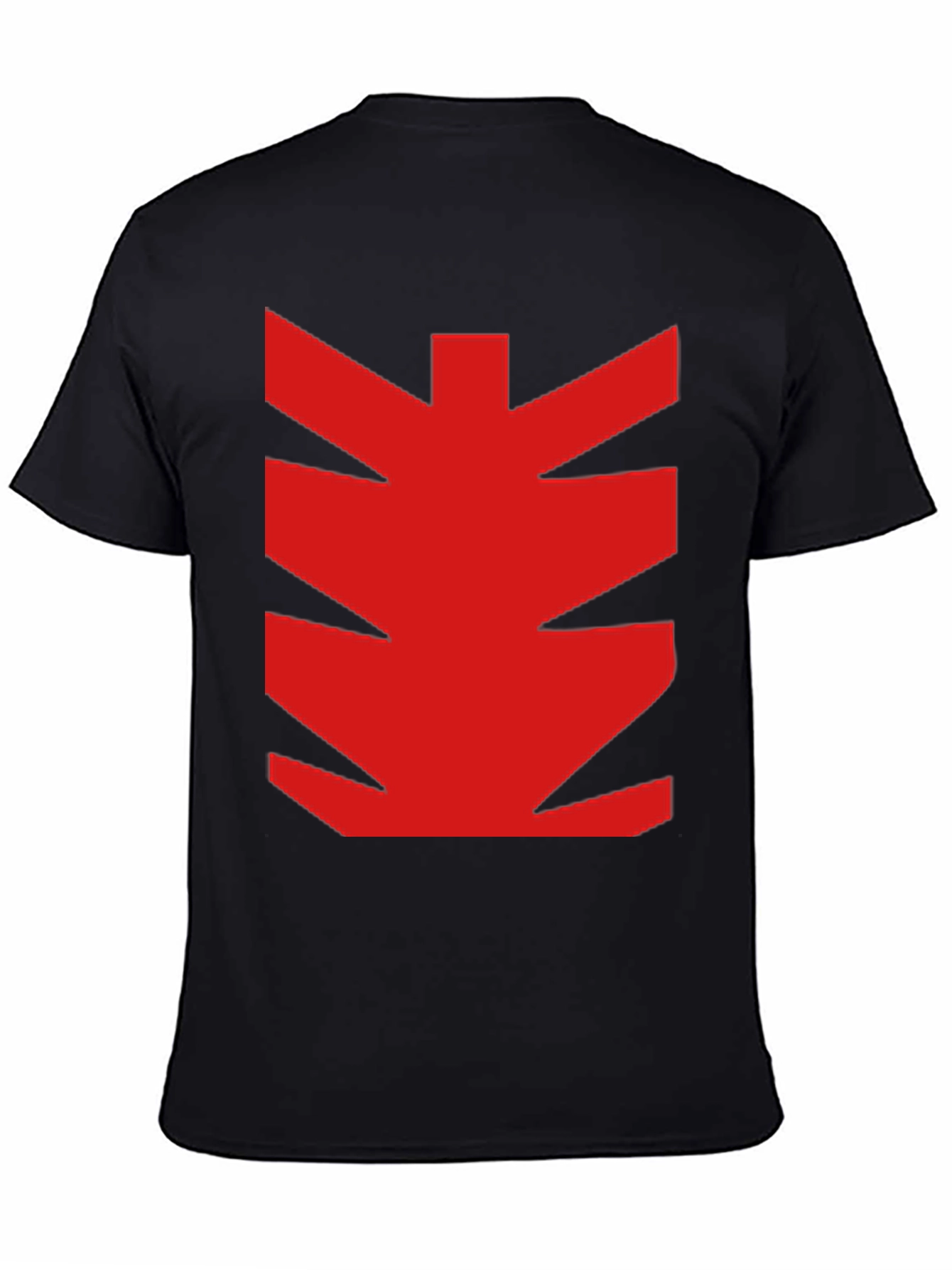 Bold Red Graphic Print Black T-Shirt