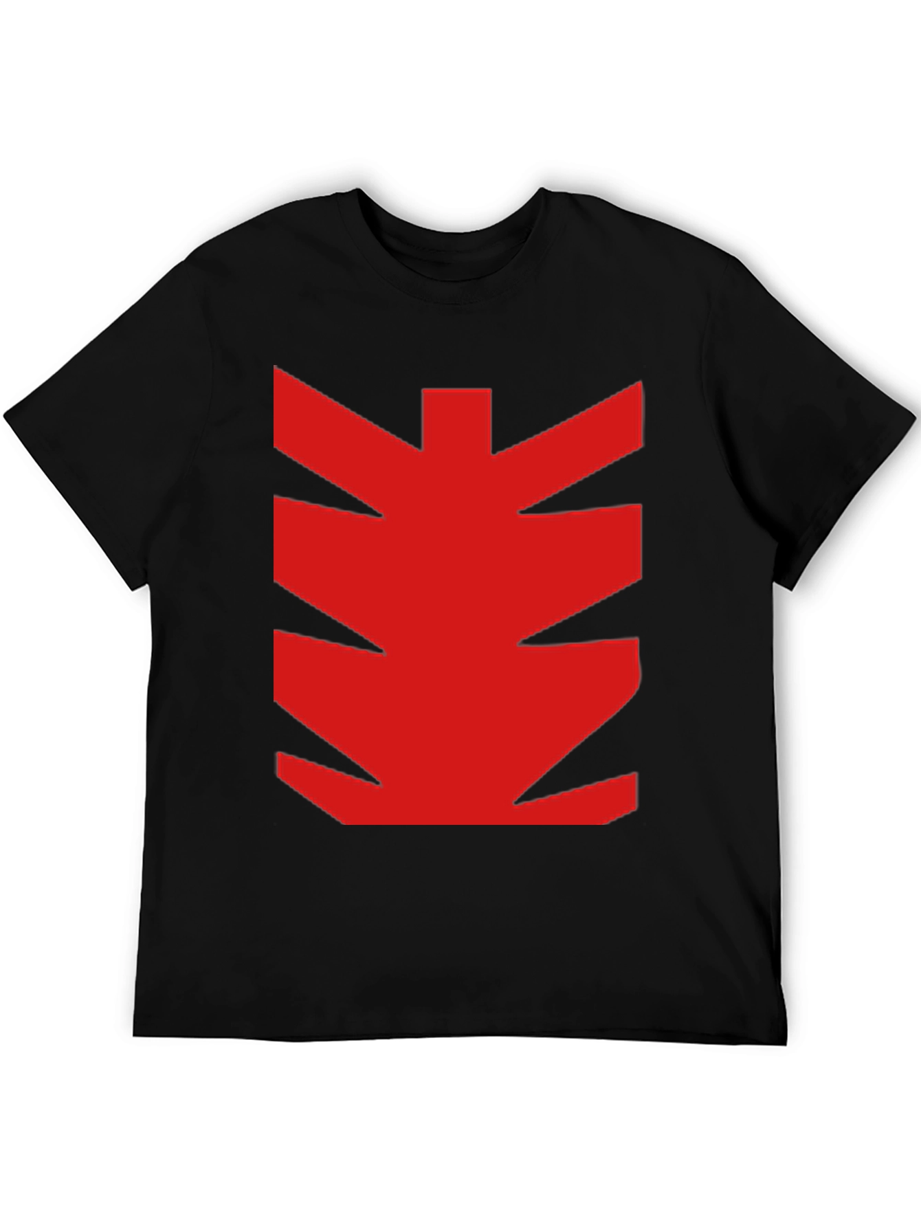 Bold Red Graphic Print Black T-Shirt