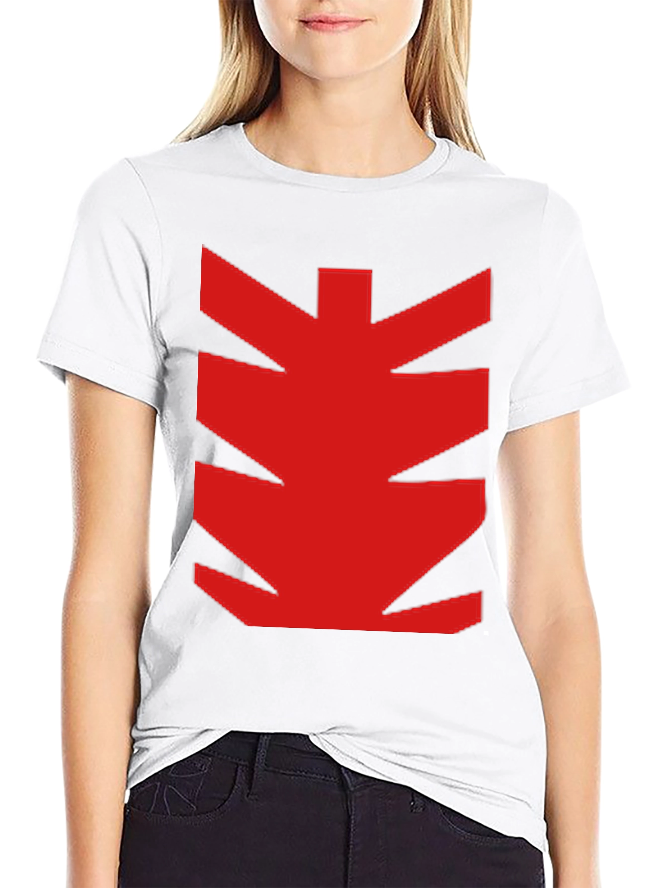 Bold Red Graphic Print Black T-Shirt