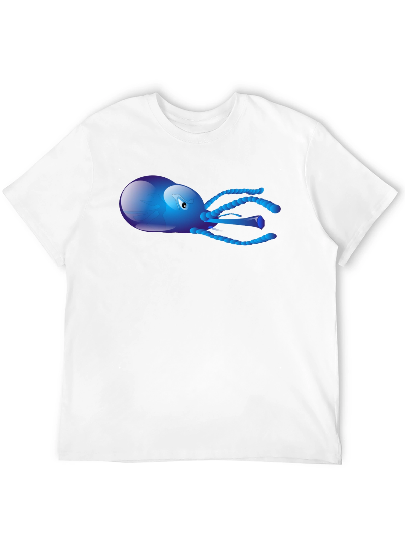 Blue Octopus Graphic Tee - Mens Black T-Shirt