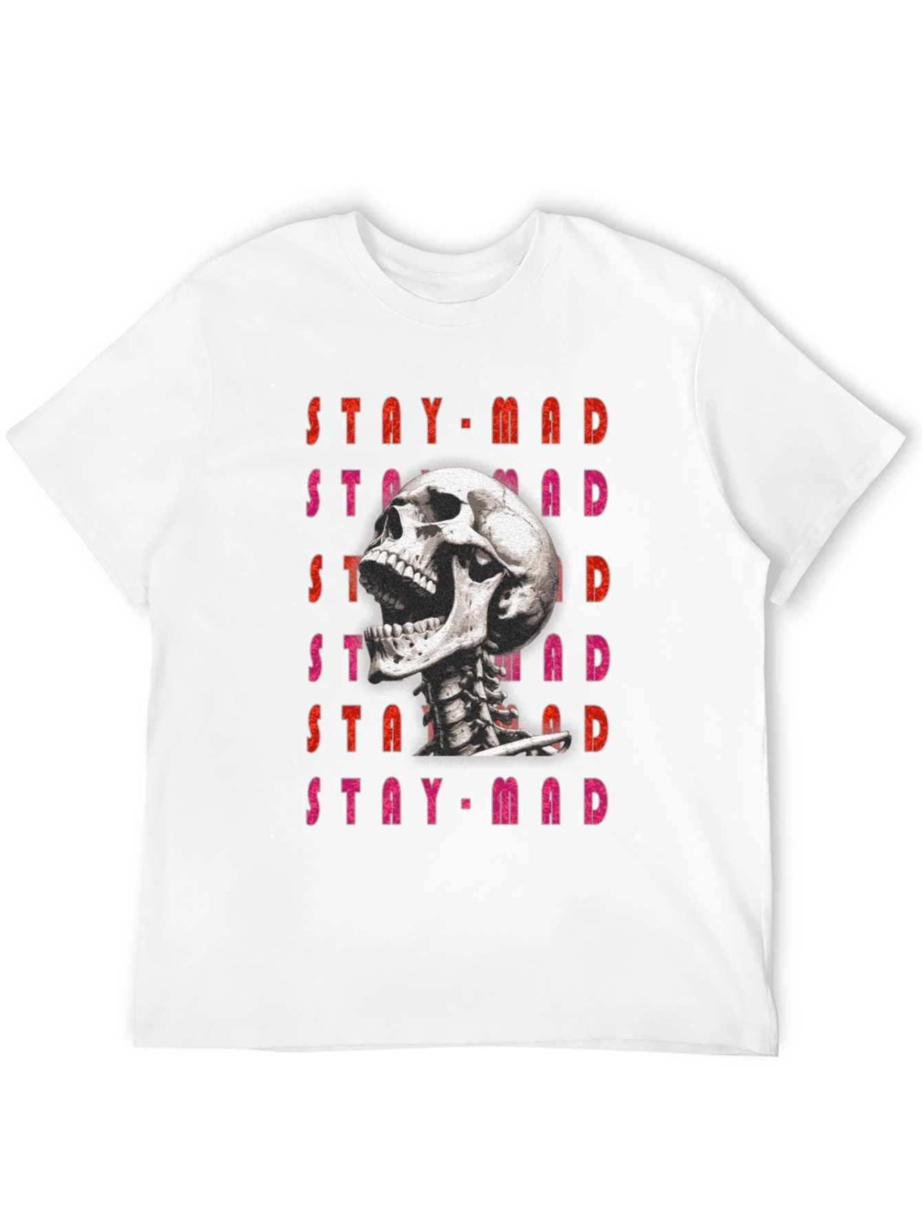 Stay Mad Skull Graphic Tee - Black Cotton T-Shirt
