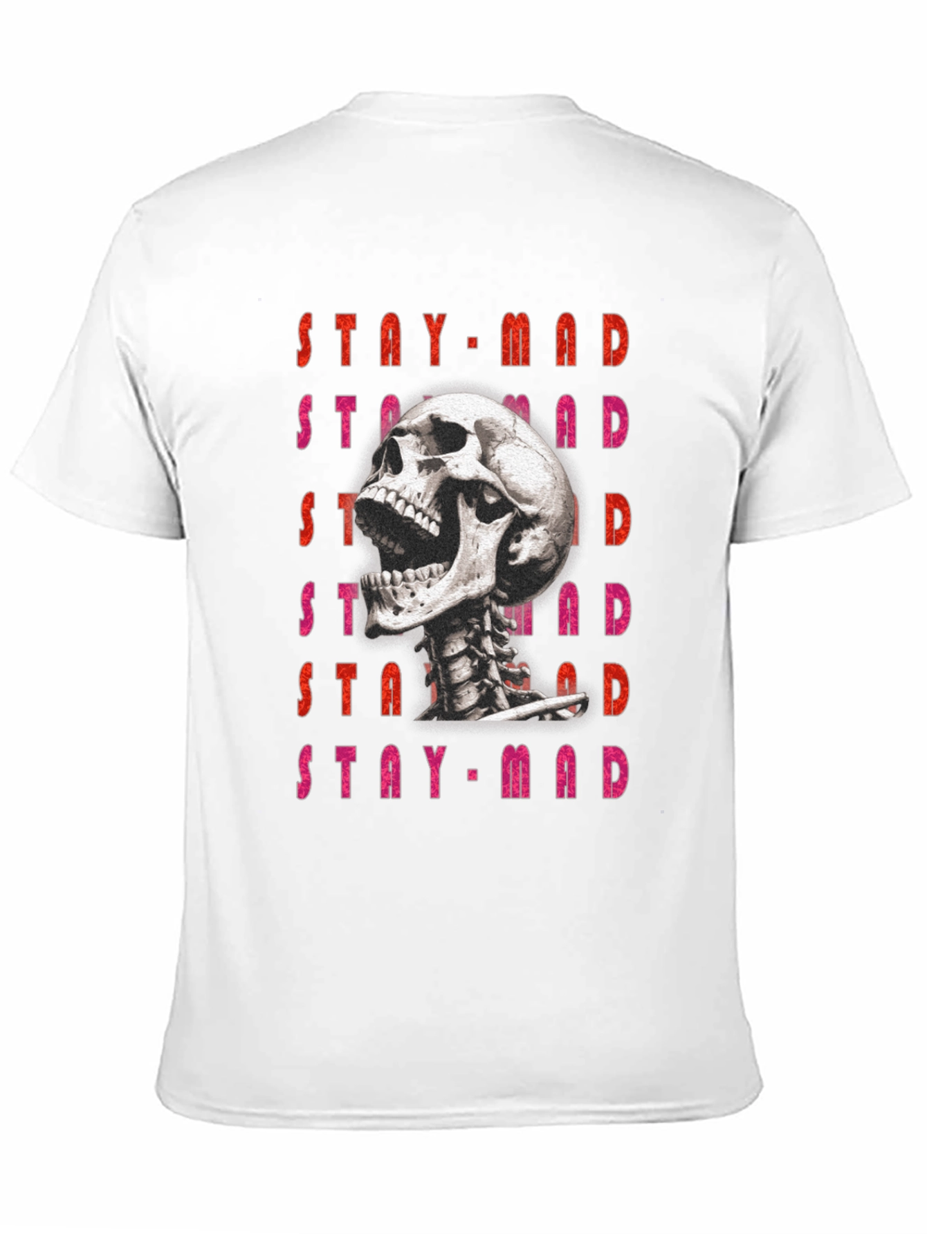 Stay Mad Skull Graphic Tee - Black Cotton T-Shirt