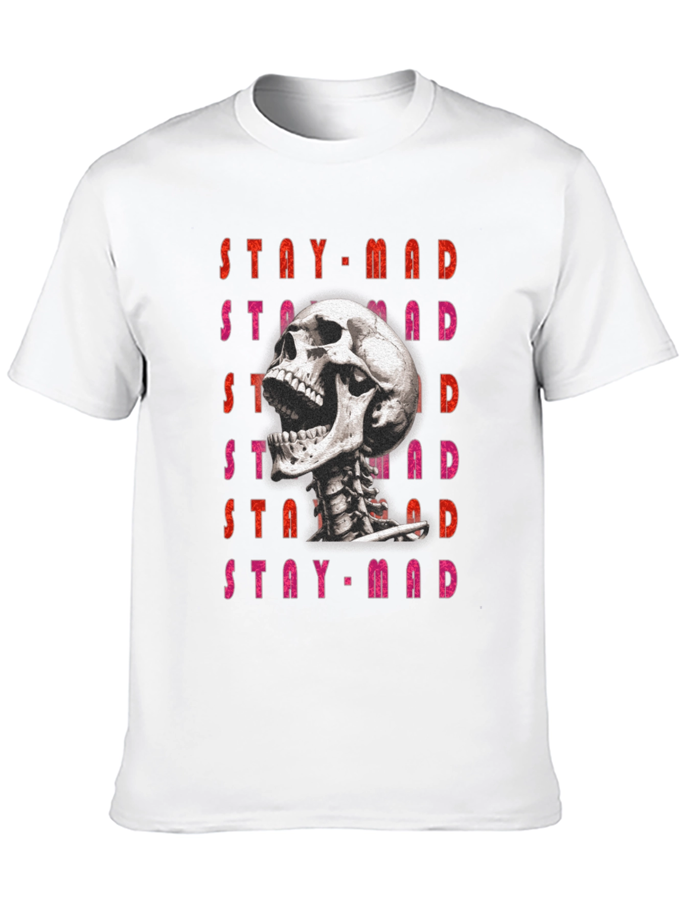 Stay Mad Skull Graphic Tee - Black Cotton T-Shirt