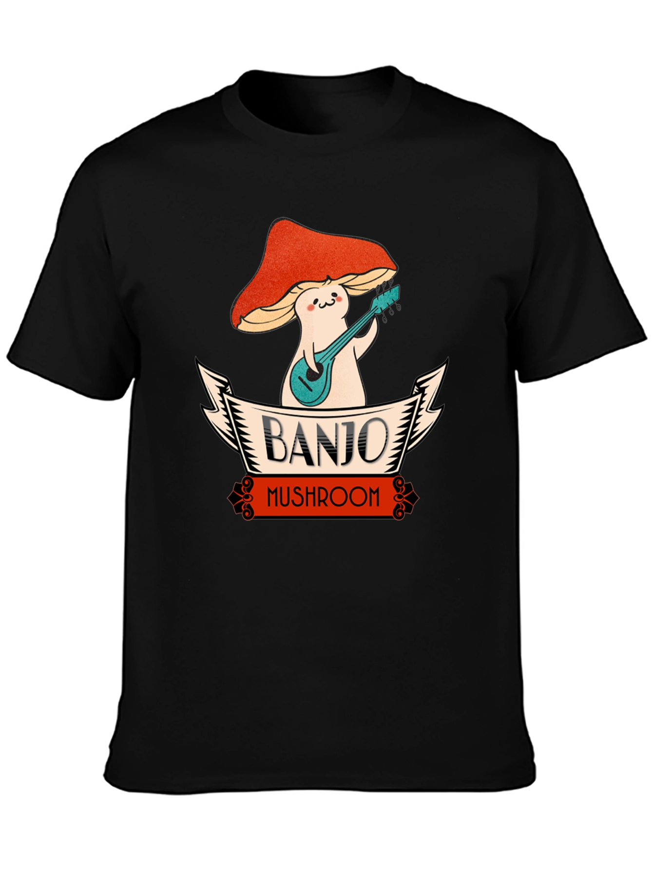 Banjo Mushroom Graphic T-Shirt