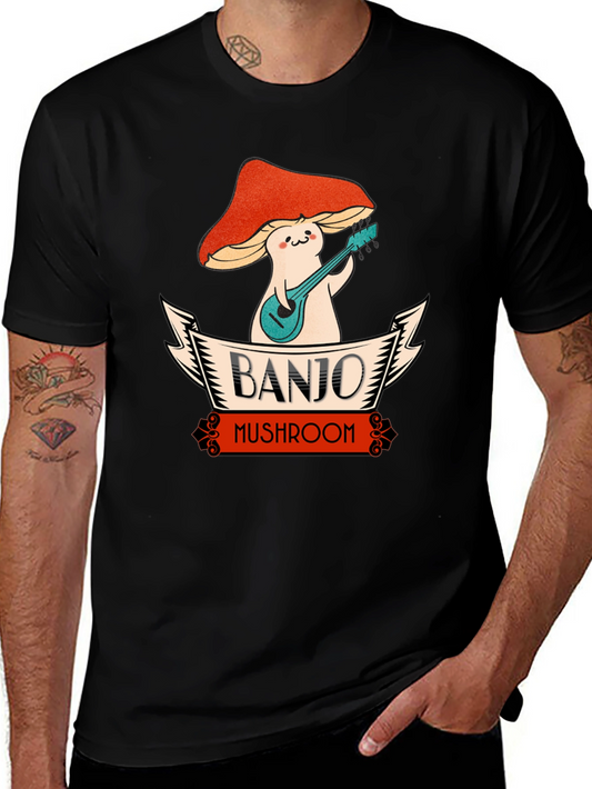 Banjo Mushroom Graphic T-Shirt