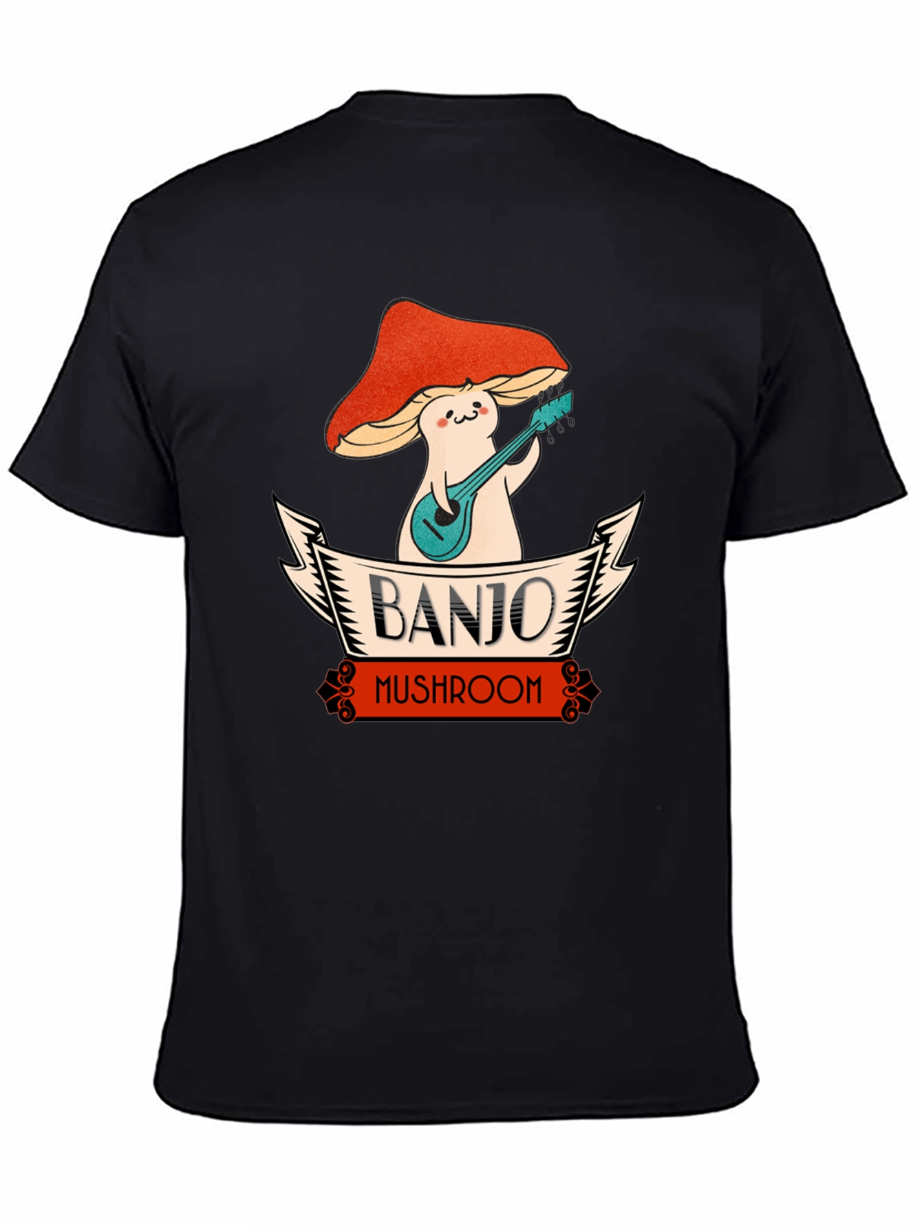 Banjo Mushroom Graphic T-Shirt