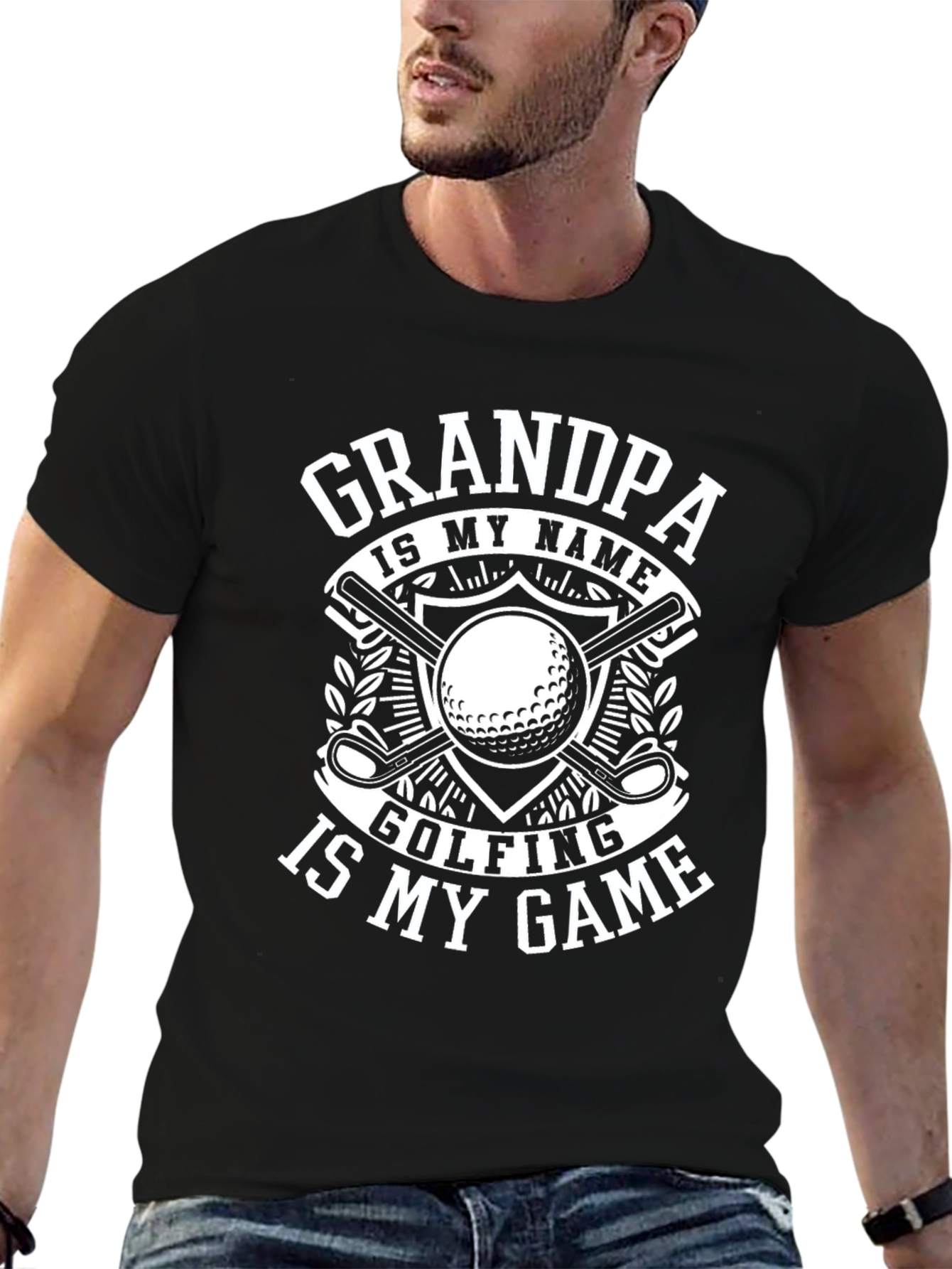 Grandpa Golfing T-Shirt: Name & Game