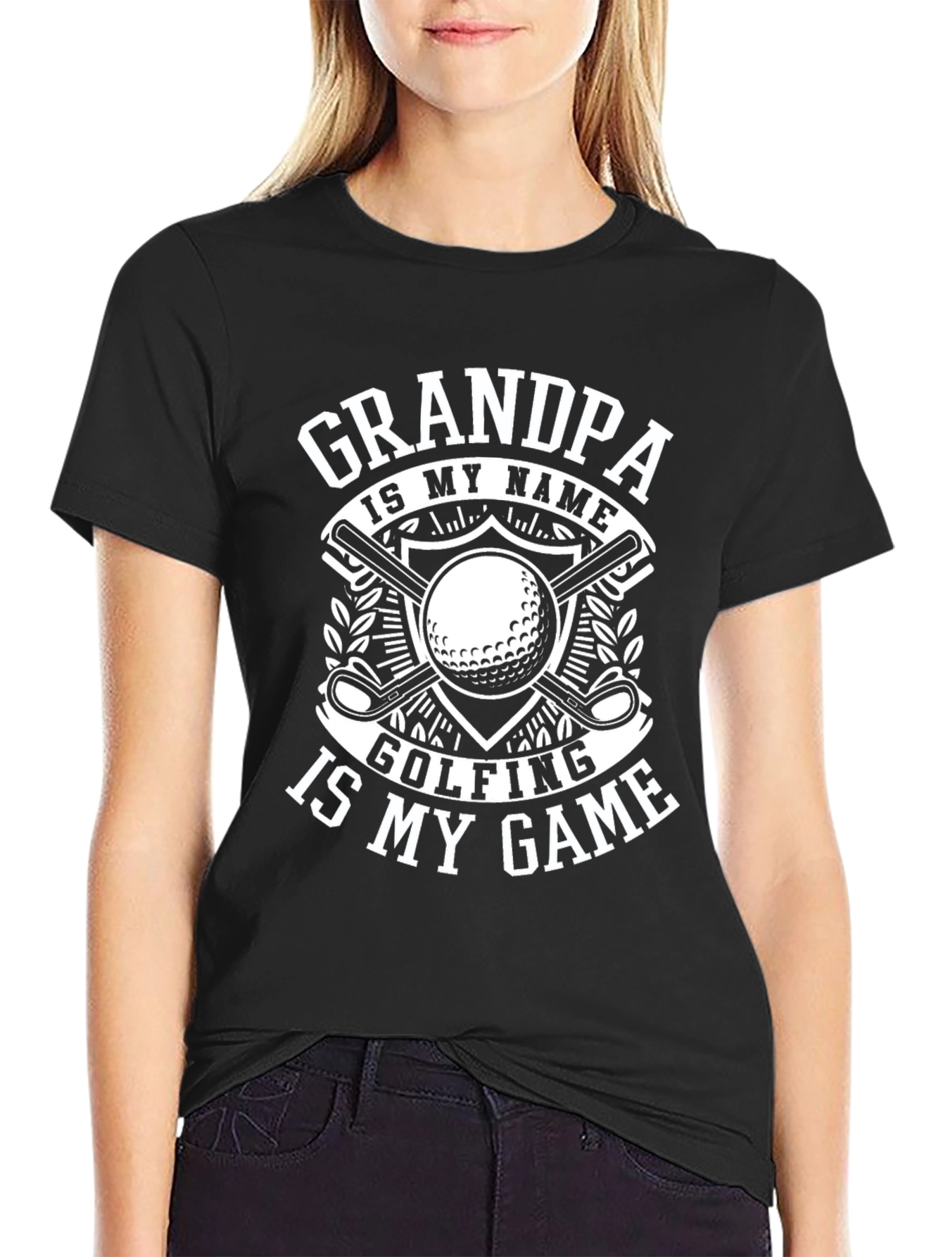 Grandpa Golfing T-Shirt: Name & Game
