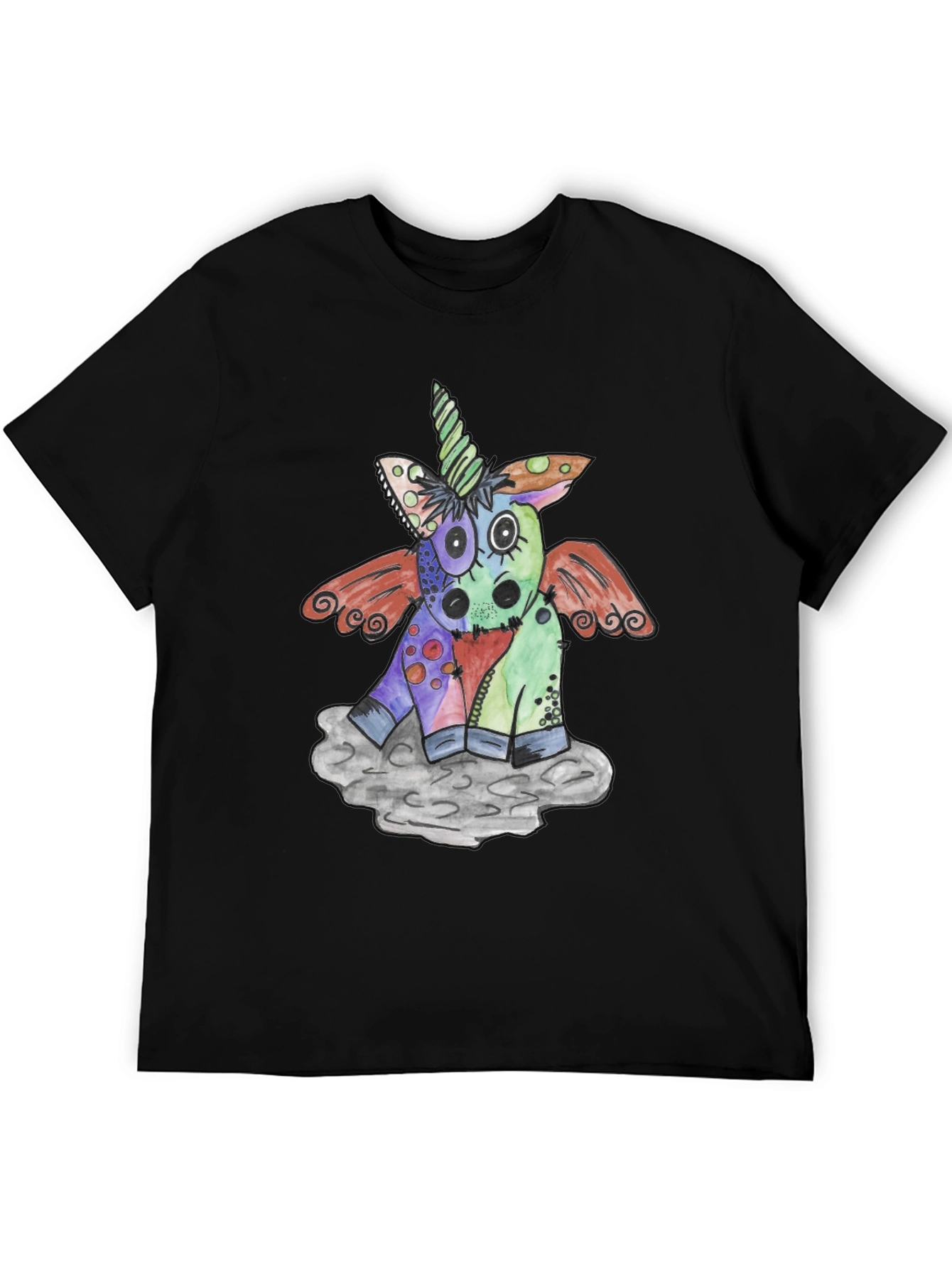 Unicorn Graphic Black Tee