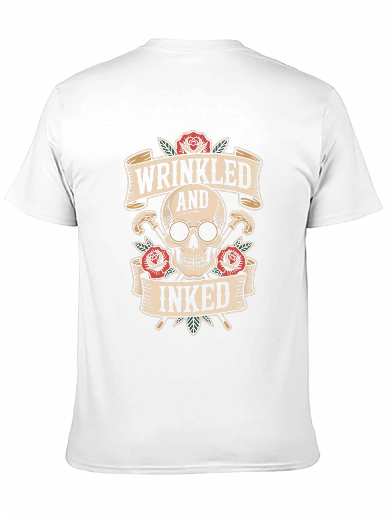 Wrinkled & Inked Skull T-Shirt