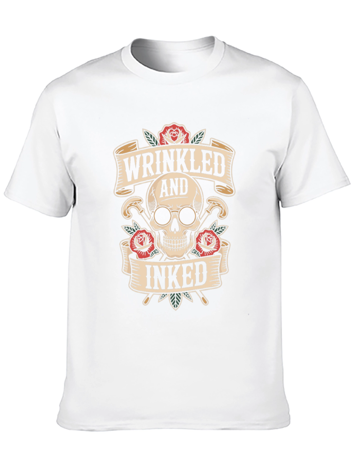 Wrinkled & Inked Skull T-Shirt
