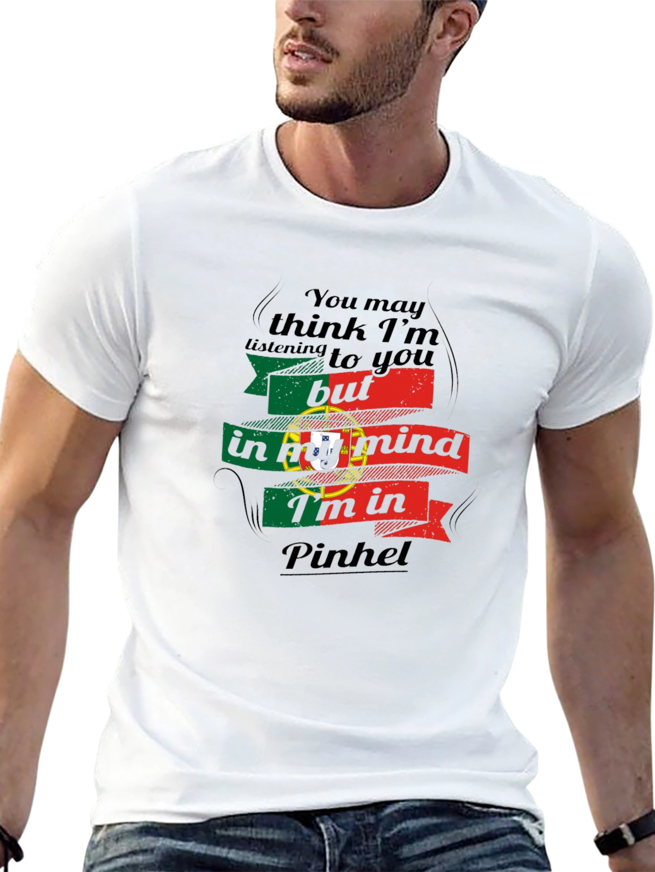 Pinhel Portugal Mind T-Shirt - Mens Black Tee
