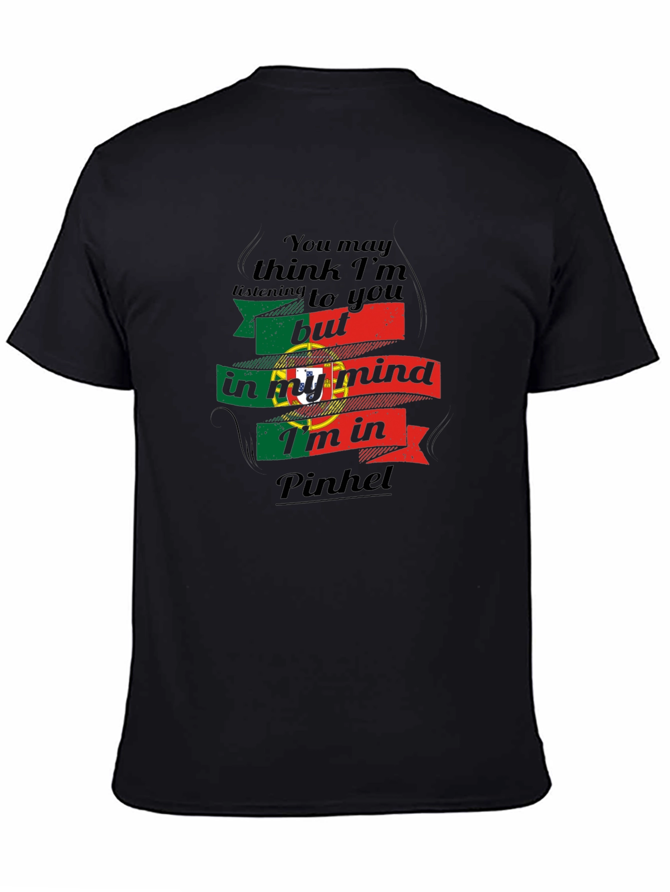 Pinhel Portugal Mind T-Shirt - Mens Black Tee