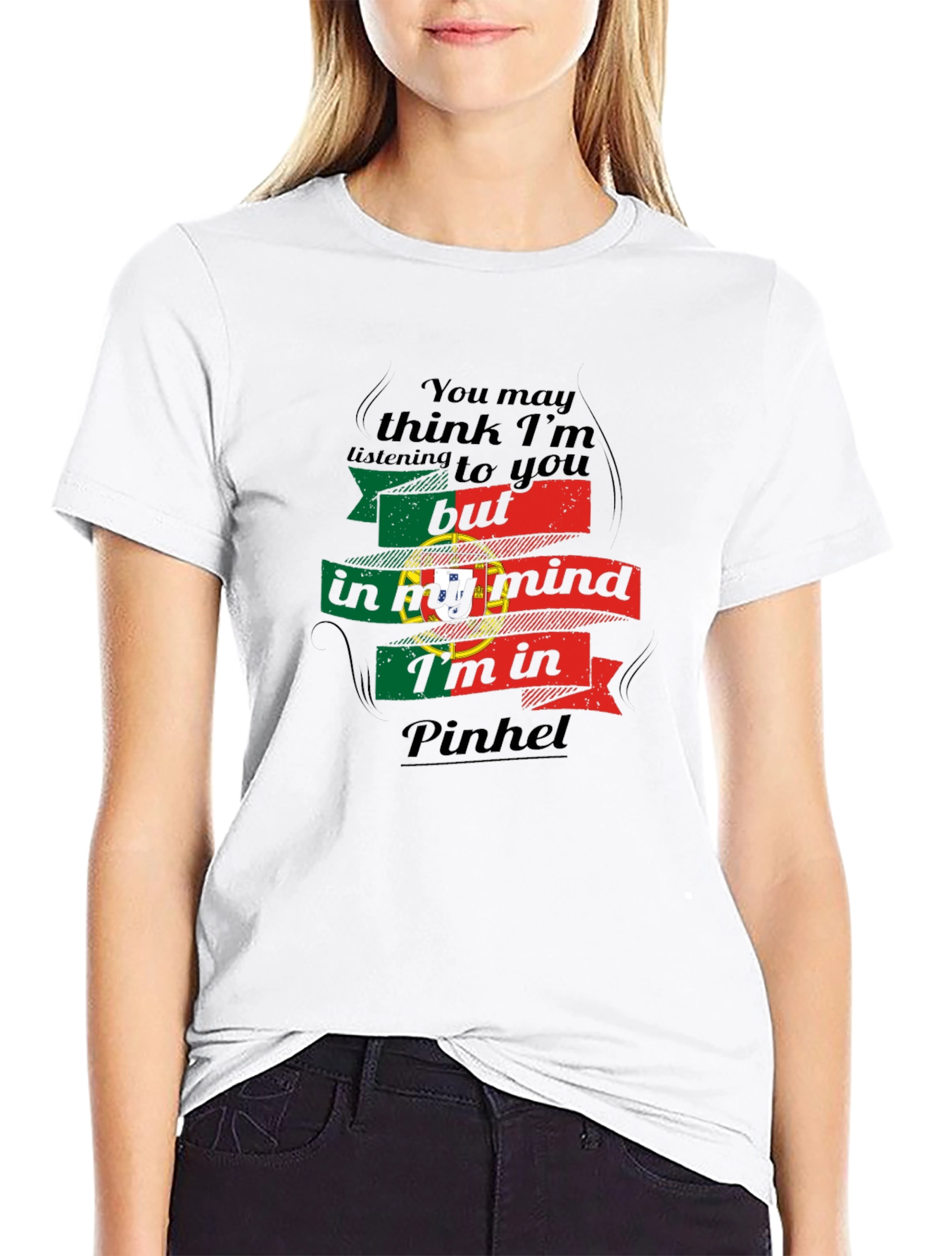 Pinhel Portugal Mind T-Shirt - Mens Black Tee