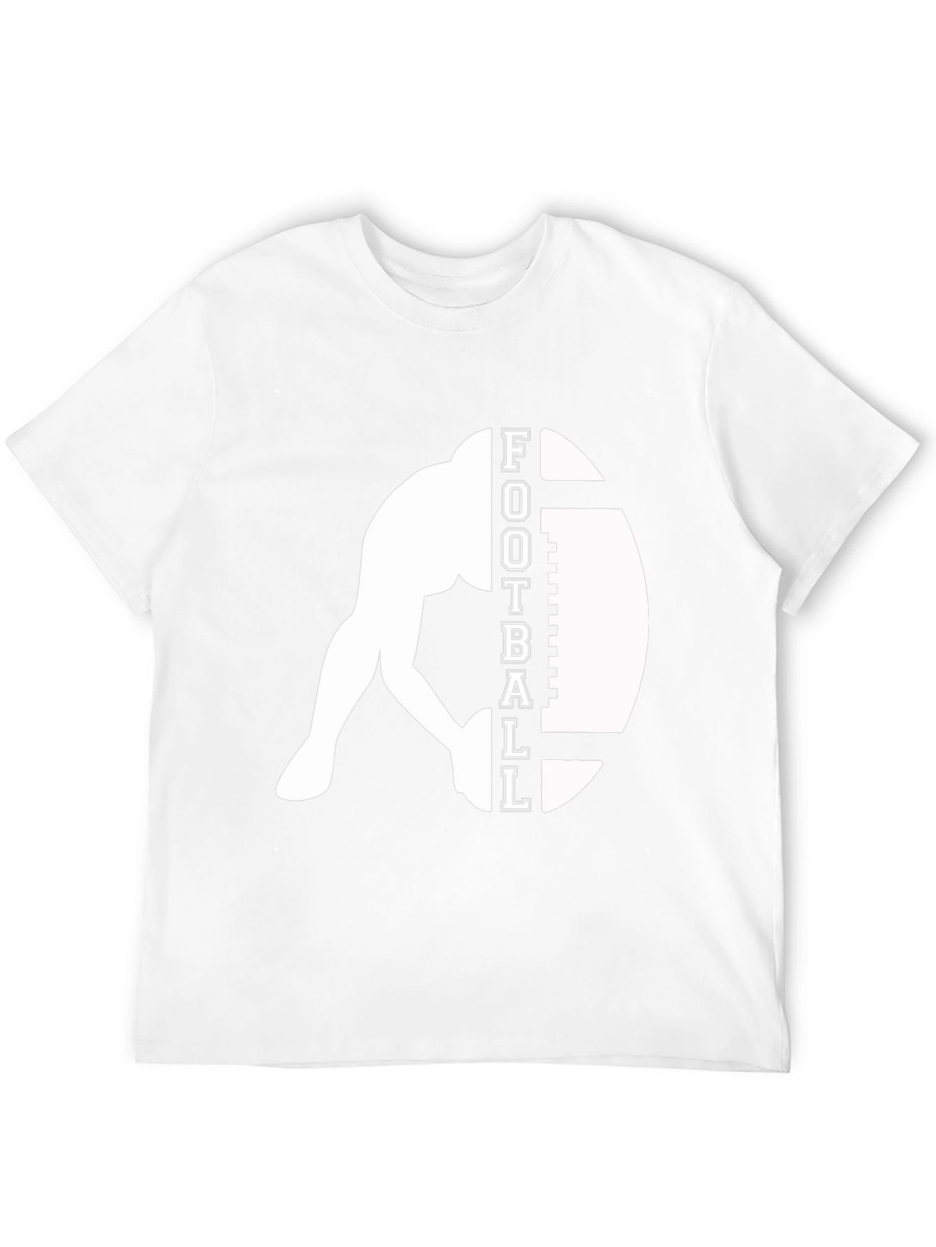 Football Player Graphic Tee - Black Cotton T-Shirt