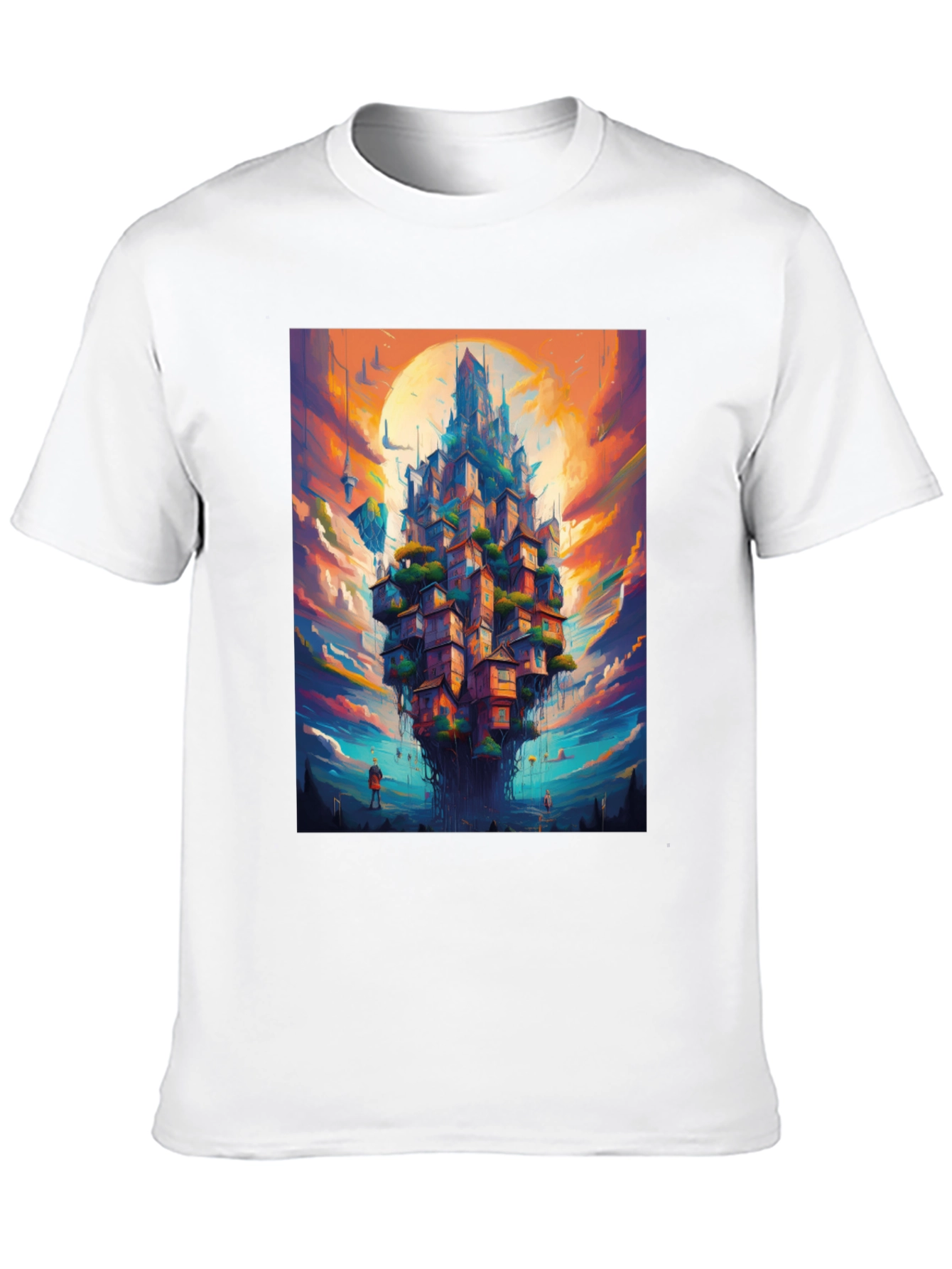 Fantasy Floating City Graphic T-Shirt