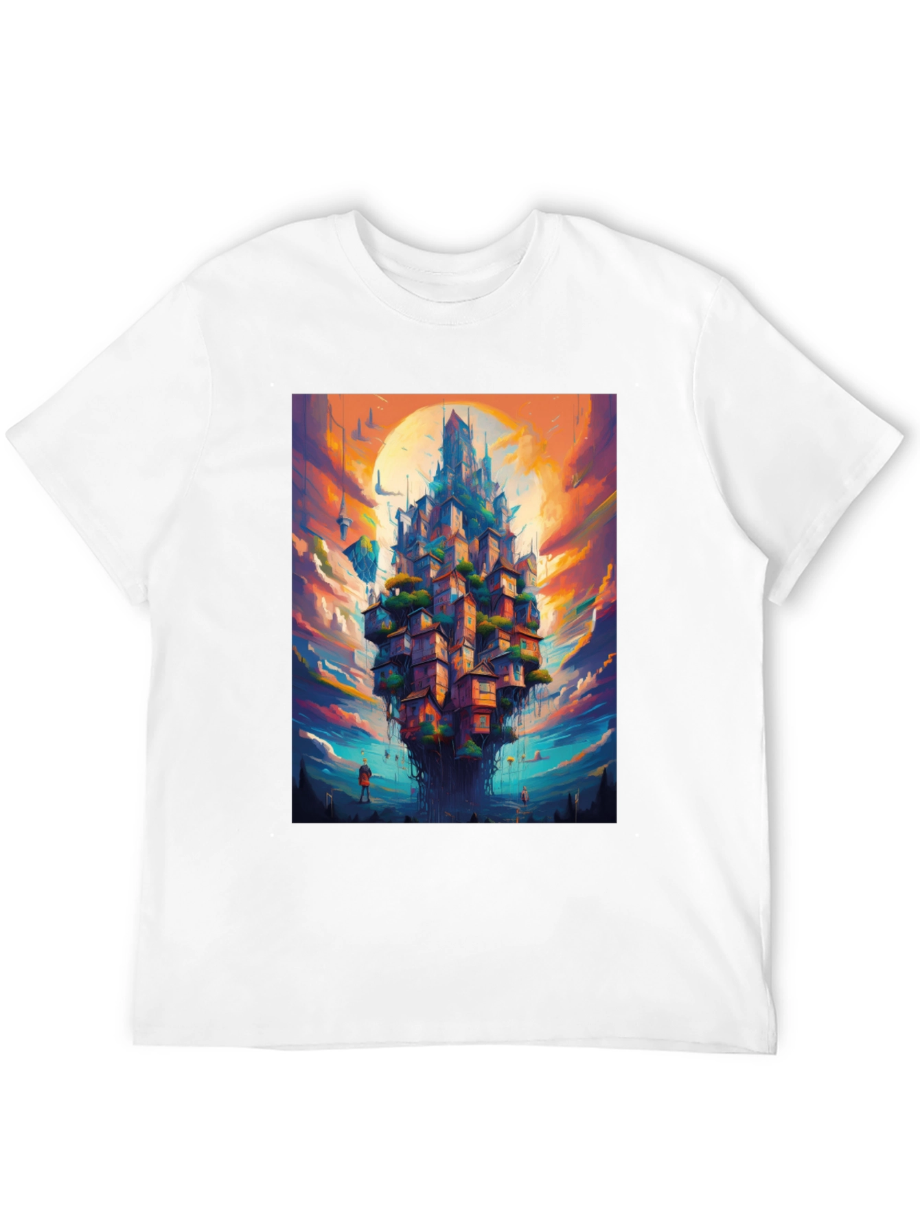 Fantasy Floating City Graphic T-Shirt