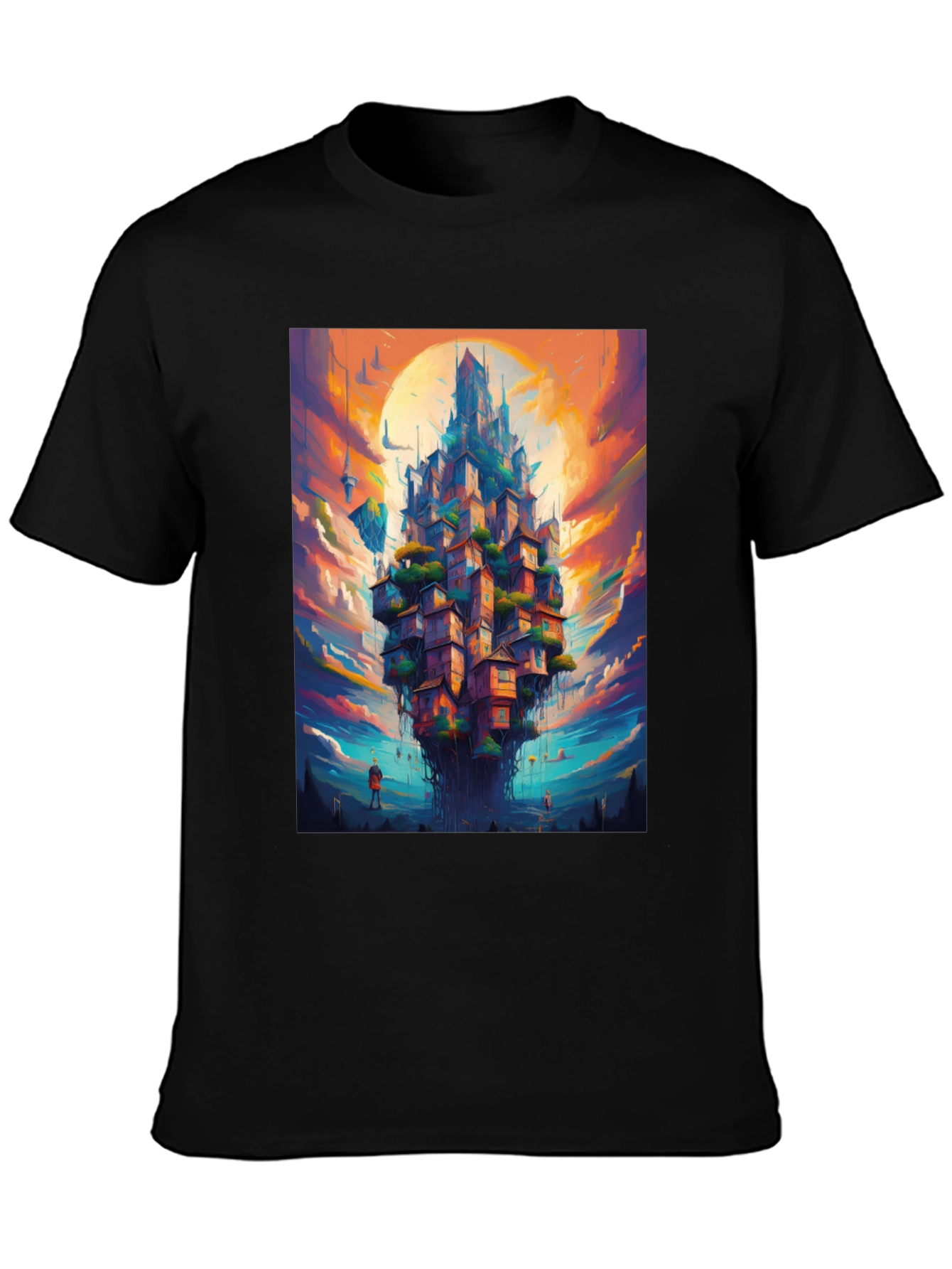 Fantasy Floating City Graphic T-Shirt