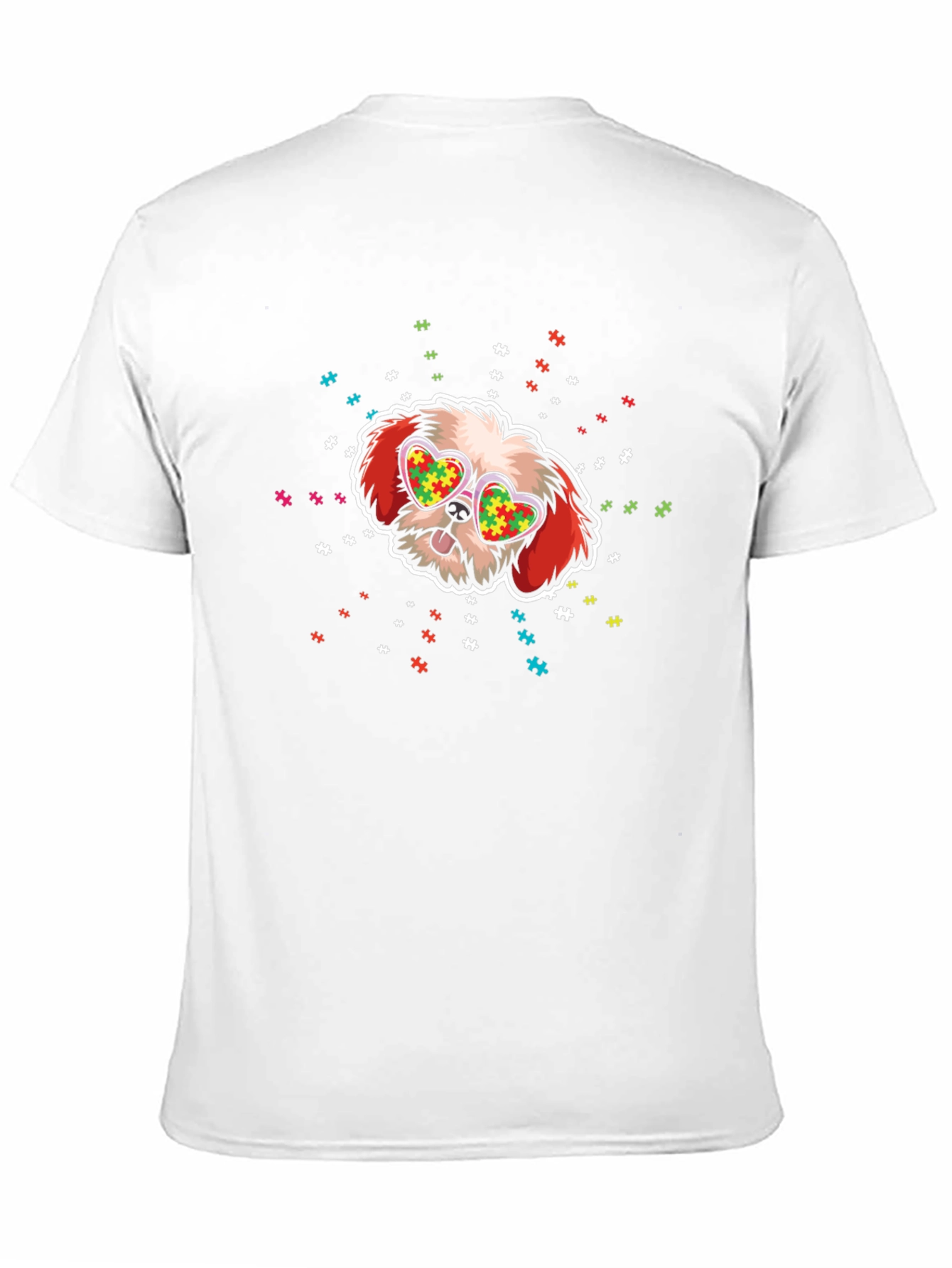 Autism Awareness Dog Heart Glasses T-Shirt