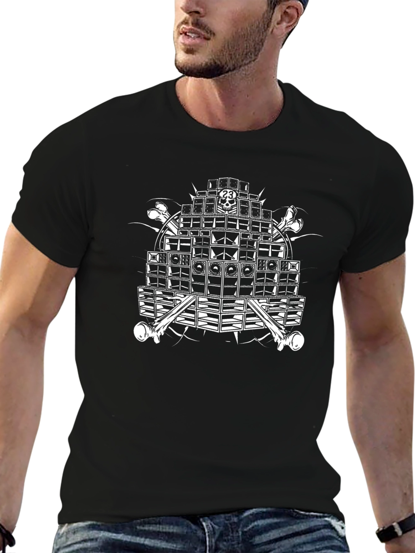 Skull Sound System Black Graphic T-Shirt