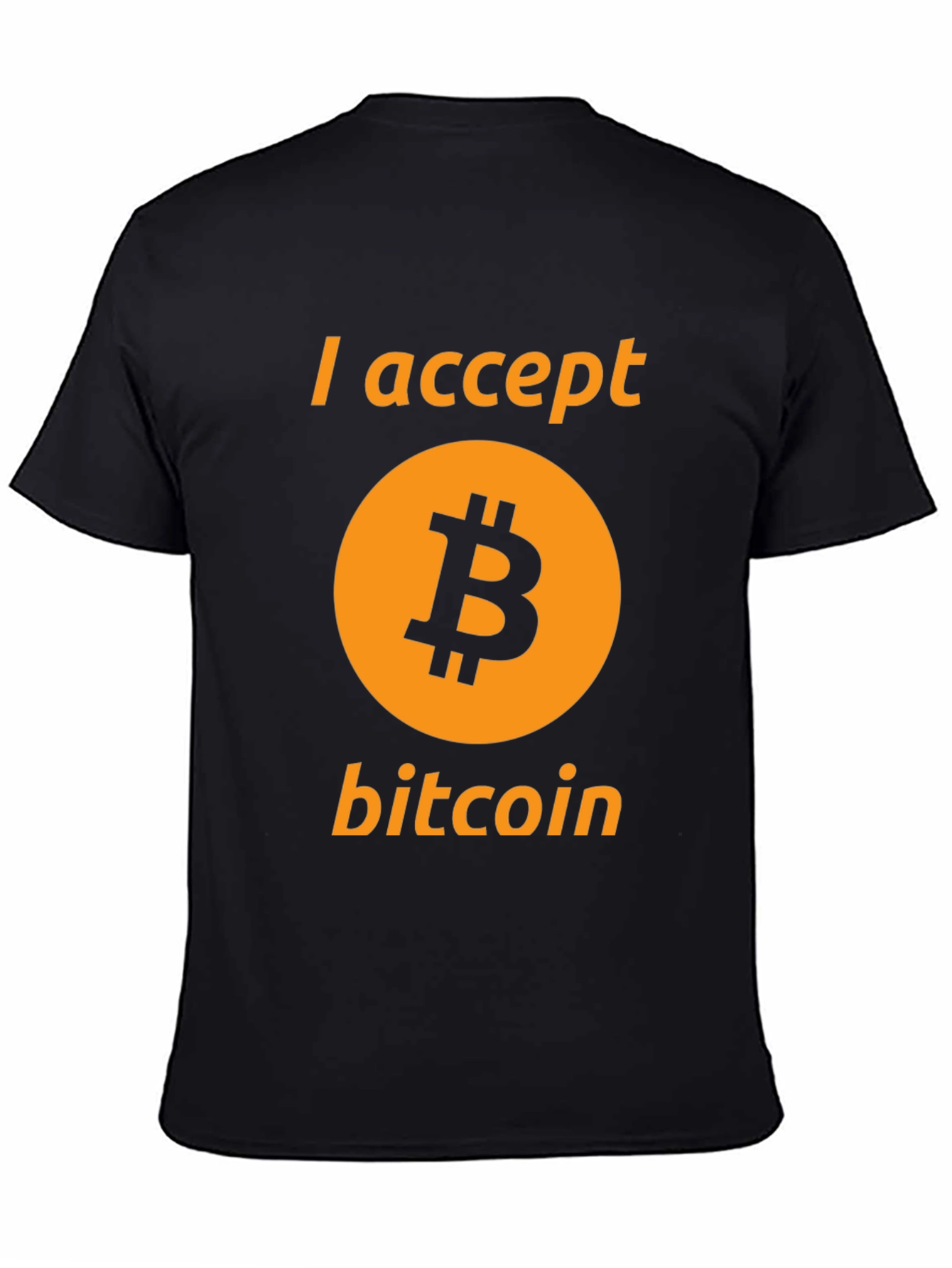 I Accept Bitcoin Black T-Shirt Cryptocurrency