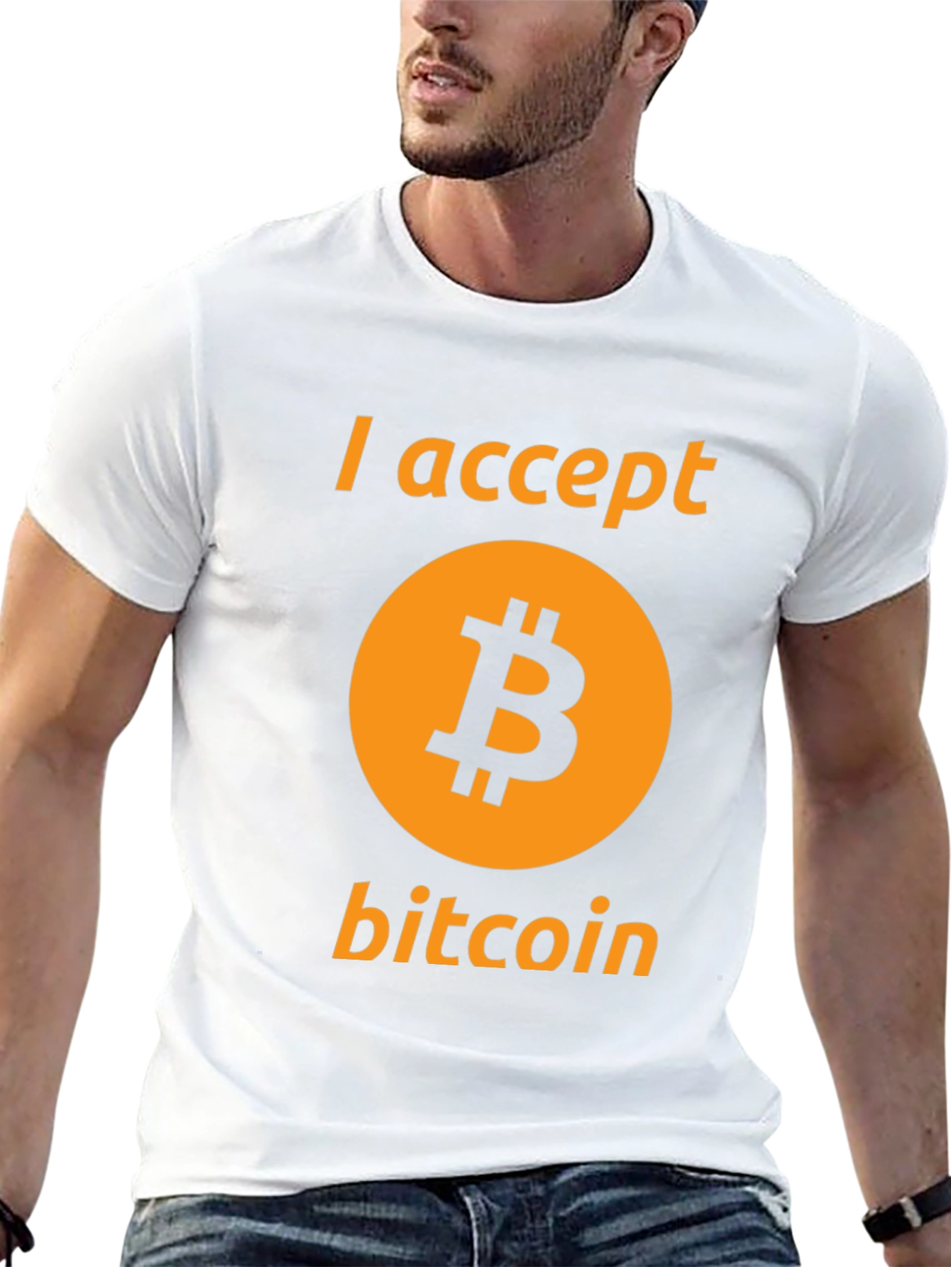 I Accept Bitcoin Black T-Shirt Cryptocurrency