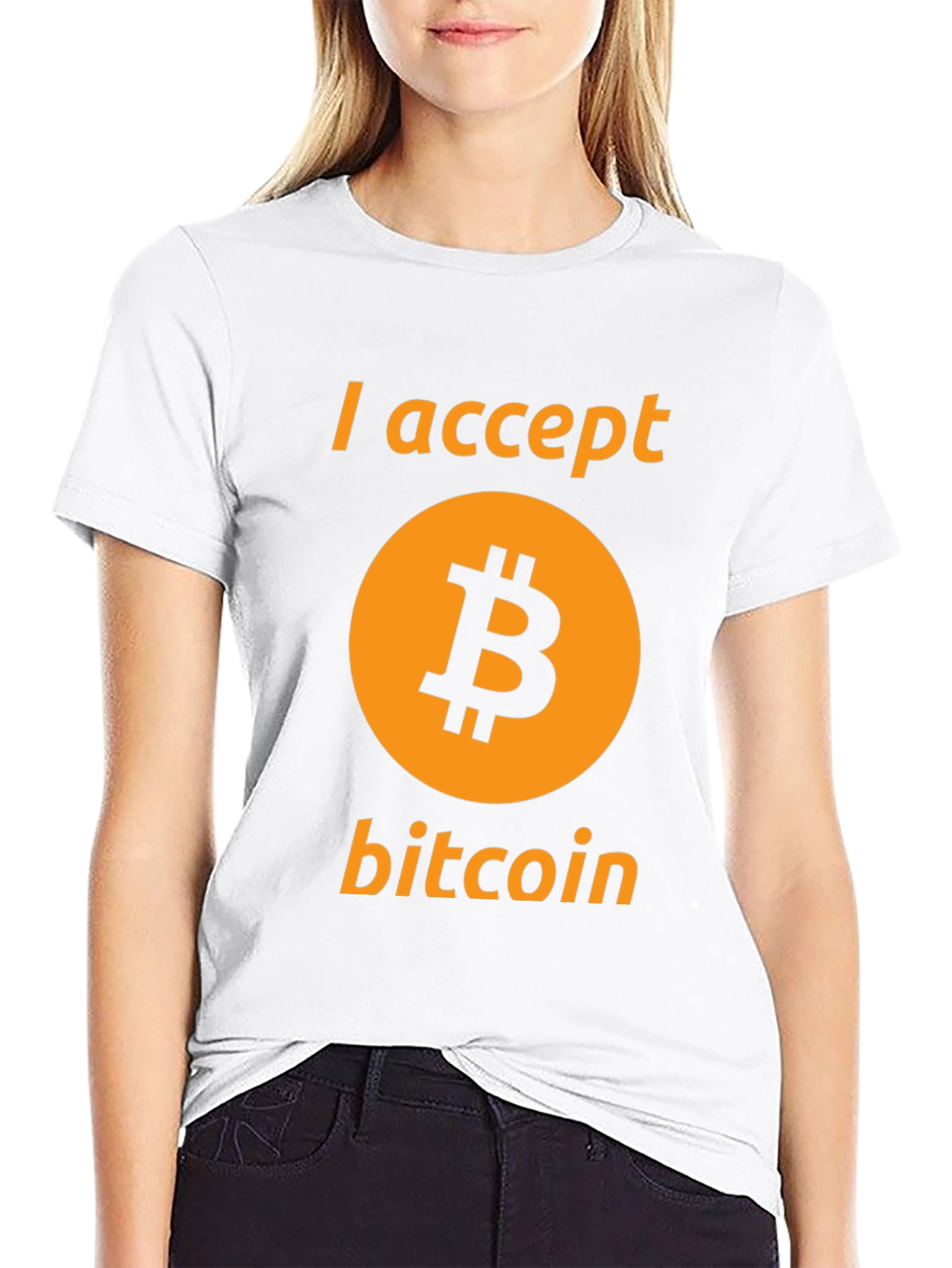 I Accept Bitcoin Black T-Shirt Cryptocurrency