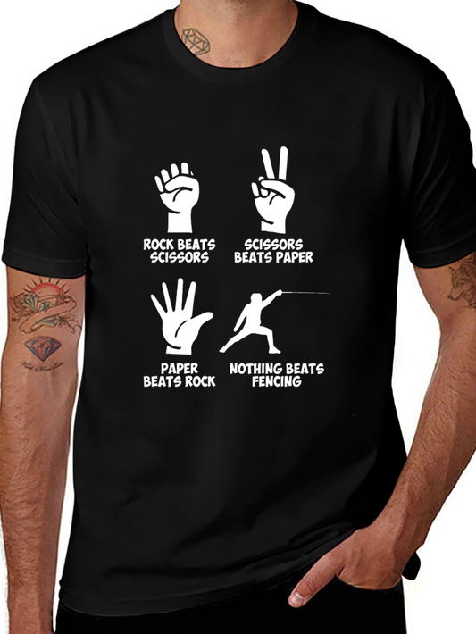 Rock Paper Scissors Fencing Funny T-Shirt