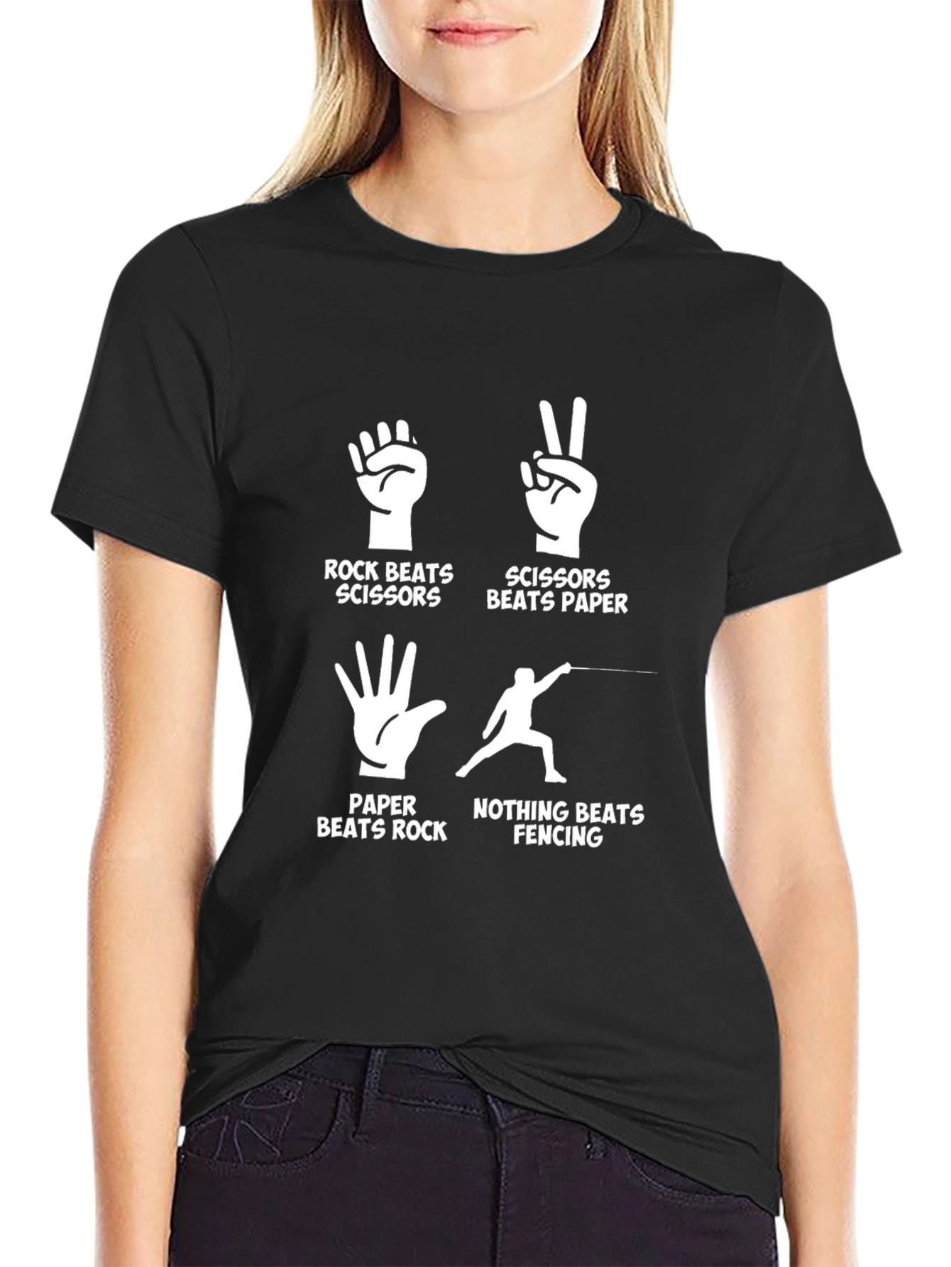 Rock Paper Scissors Fencing Funny T-Shirt