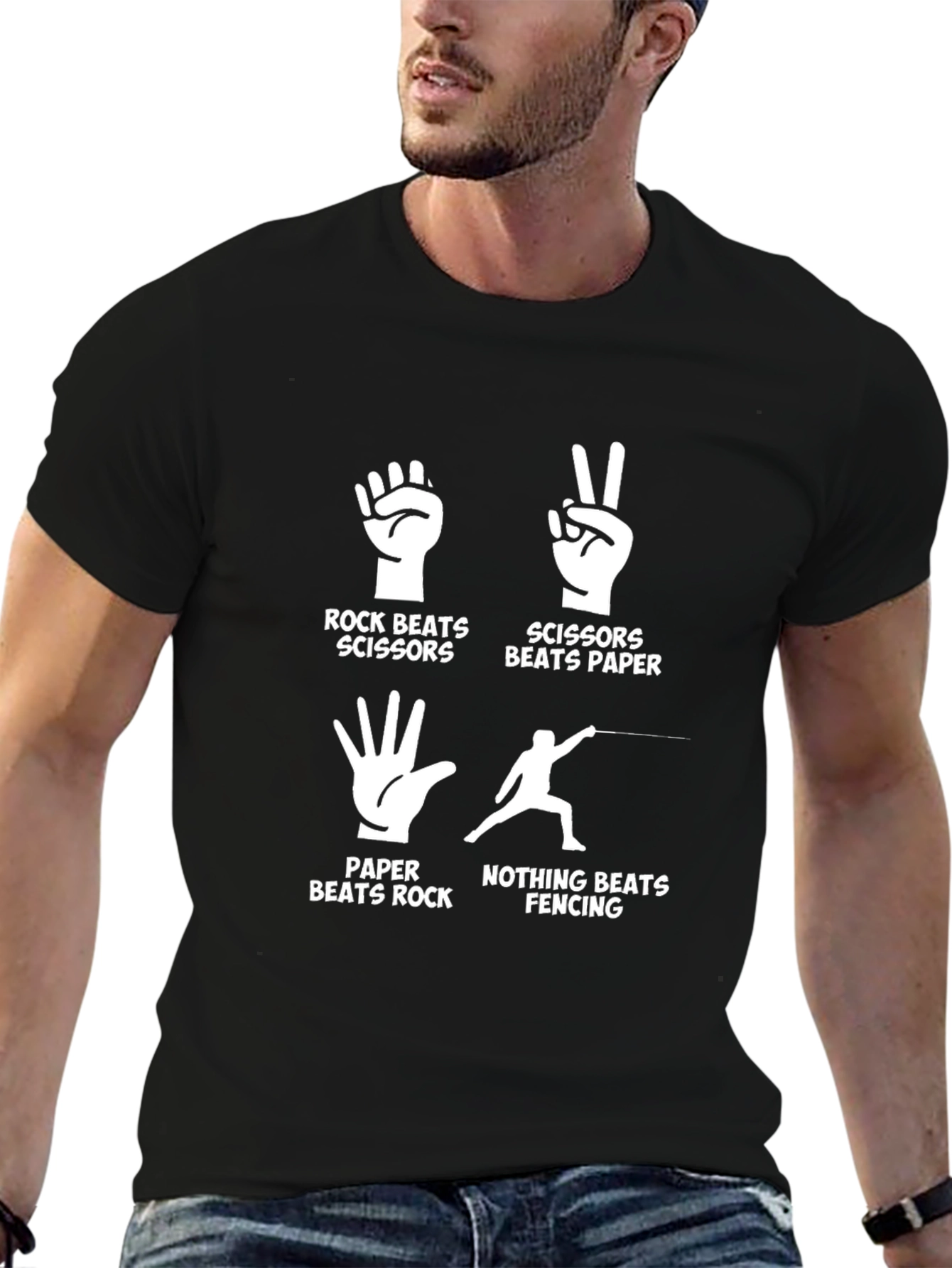 Rock Paper Scissors Fencing Funny T-Shirt