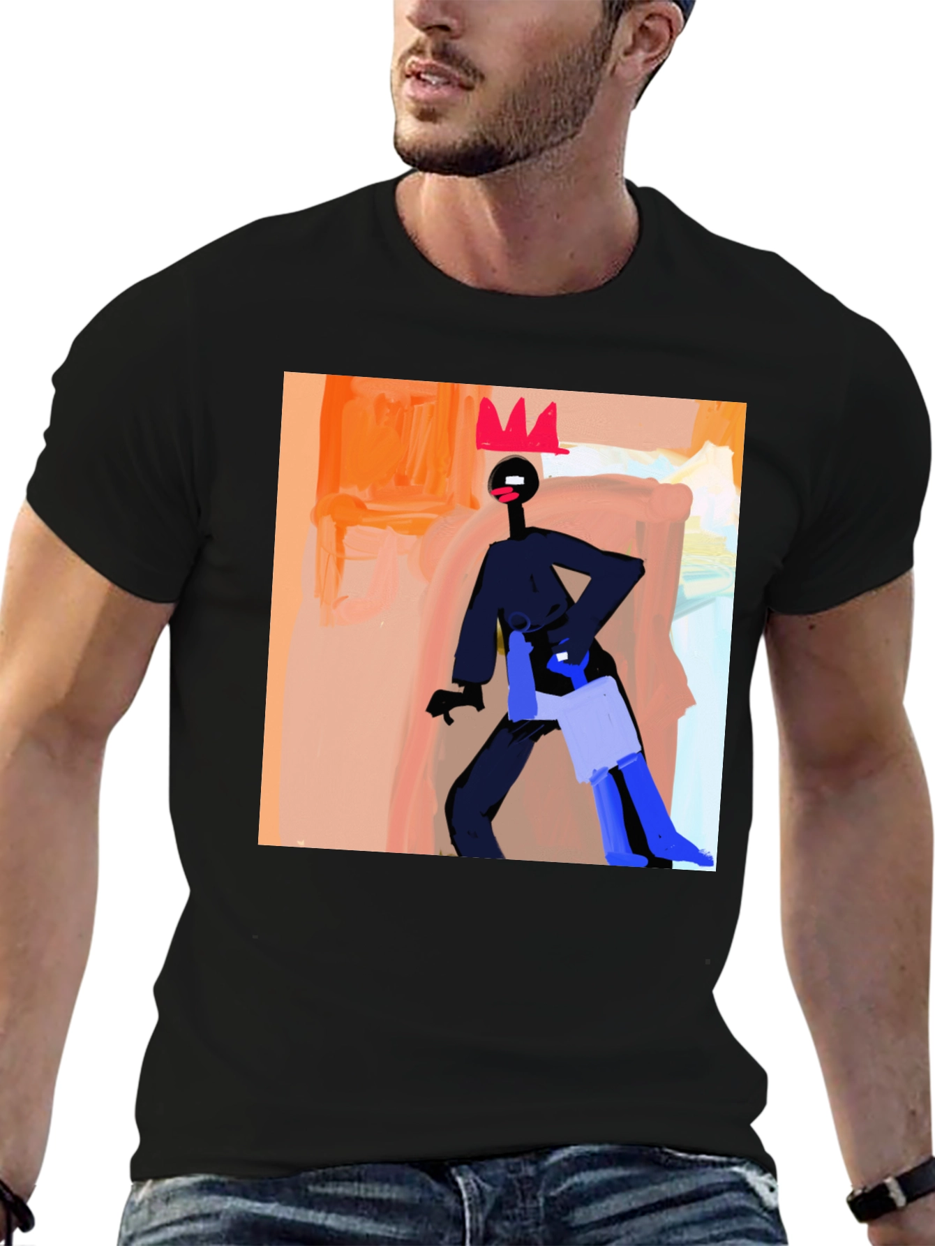 Abstract Art Graphic Black T-Shirt