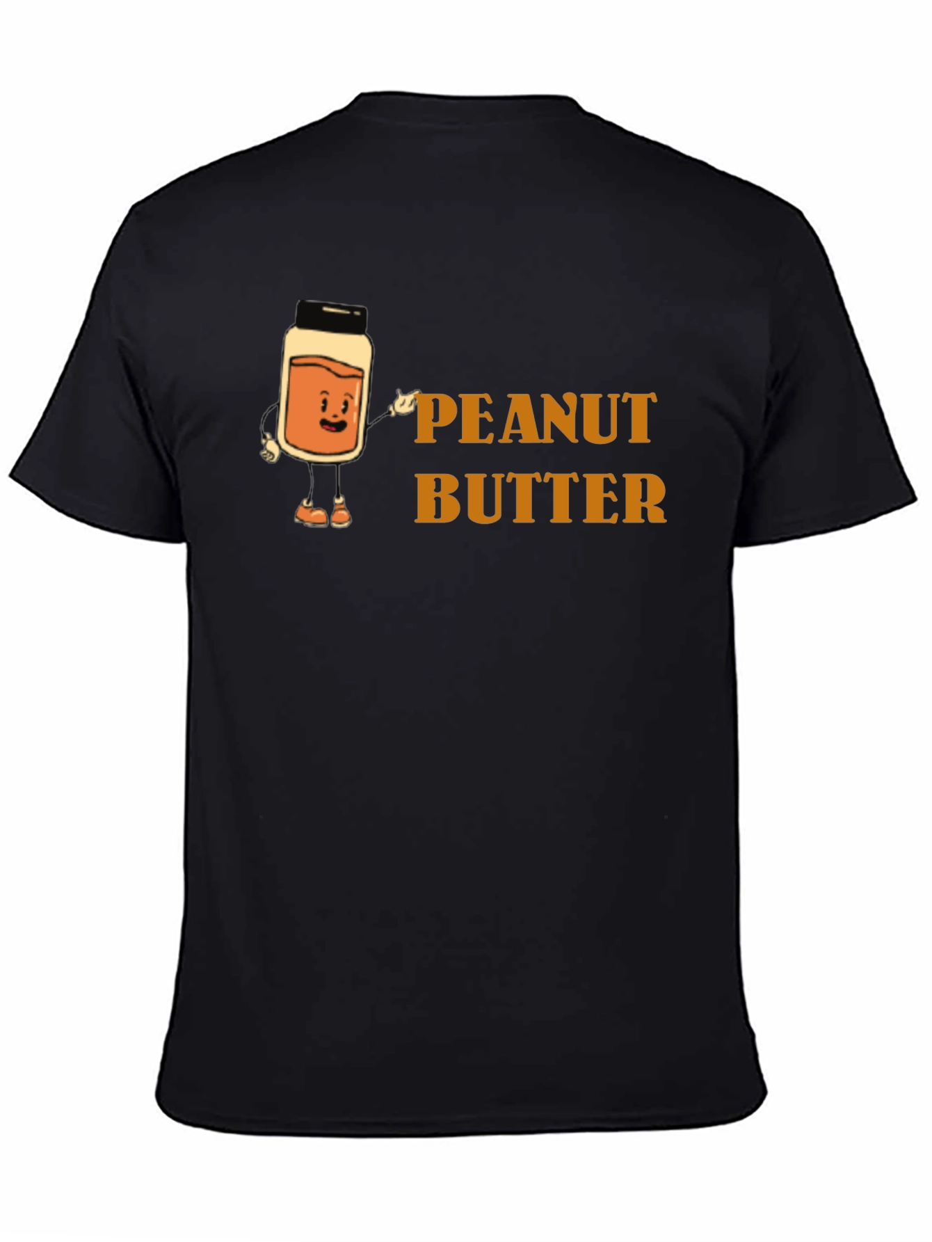 Peanut Butter Cartoon Graphic Tee - Black
