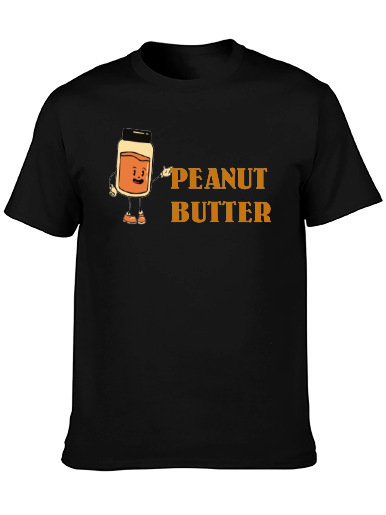 Peanut Butter Cartoon Graphic Tee - Black