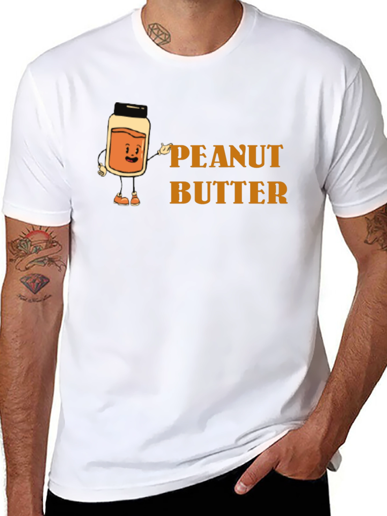 Peanut Butter Cartoon Graphic Tee - Black