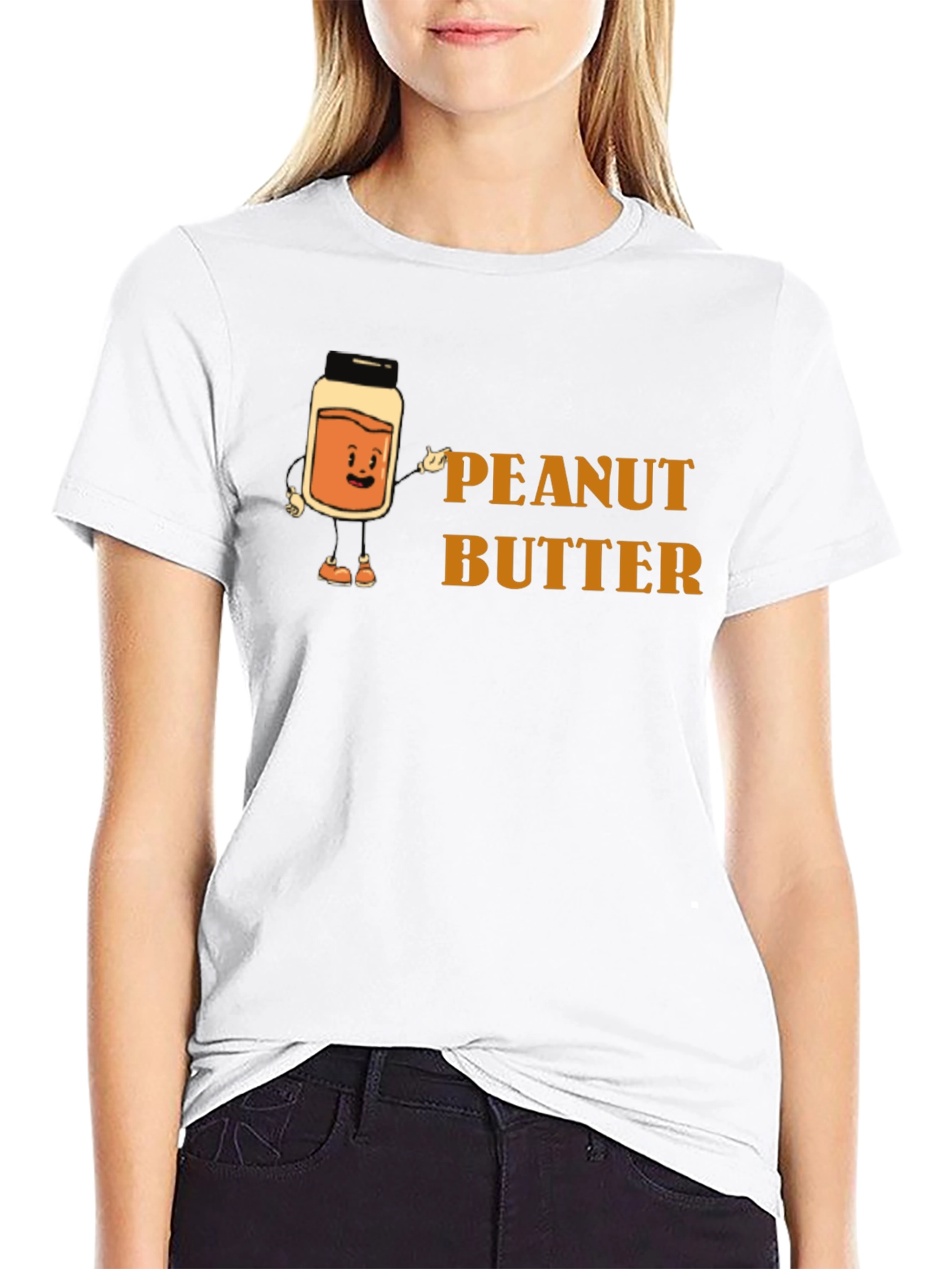 Peanut Butter Cartoon Graphic Tee - Black