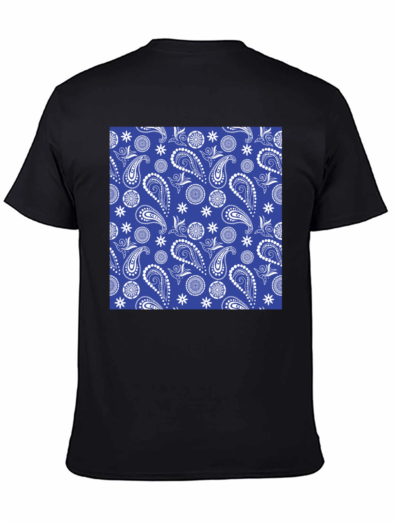 Blue Paisley Print T-Shirt - Stylish Casual Wear
