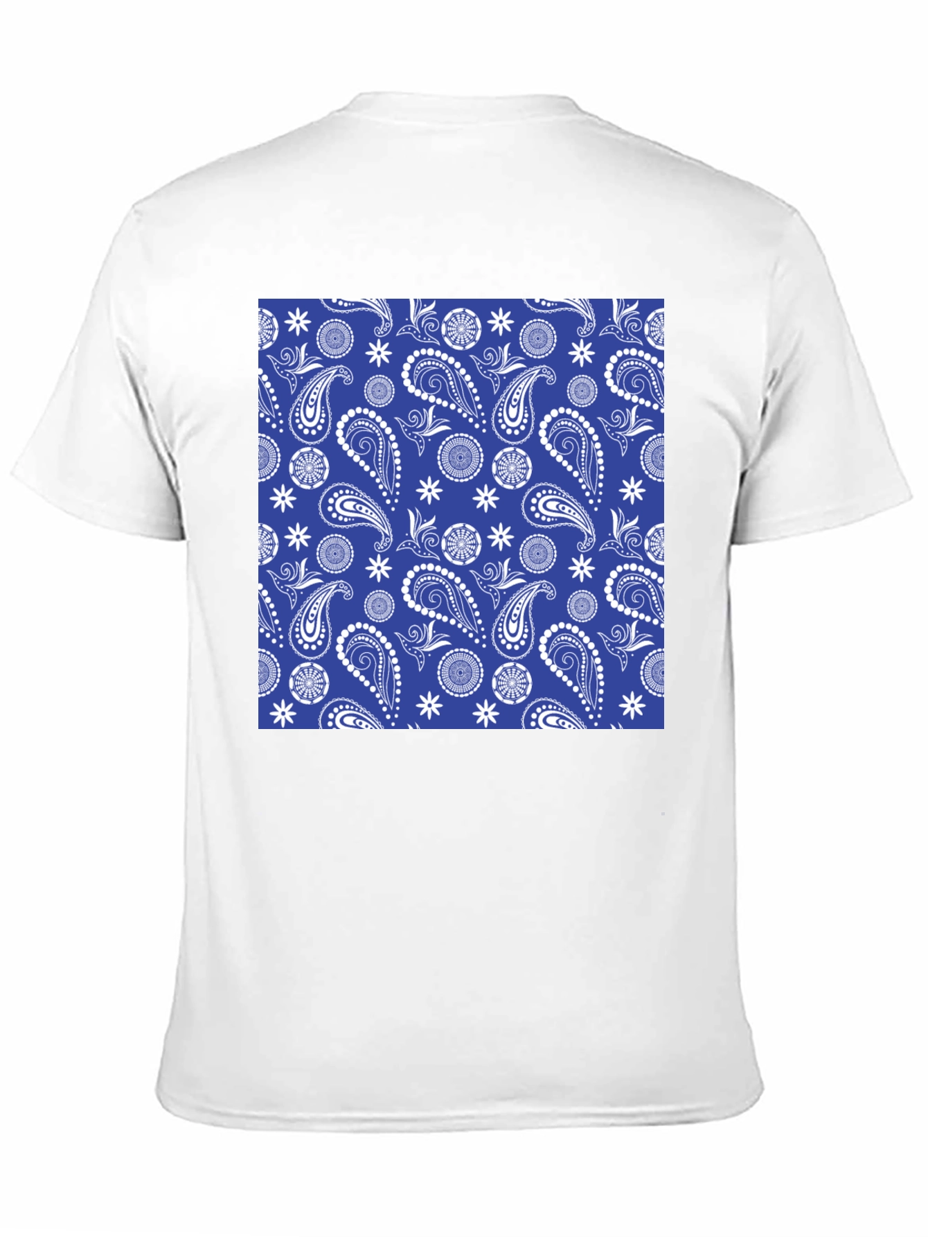 Blue Paisley Print T-Shirt - Stylish Casual Wear