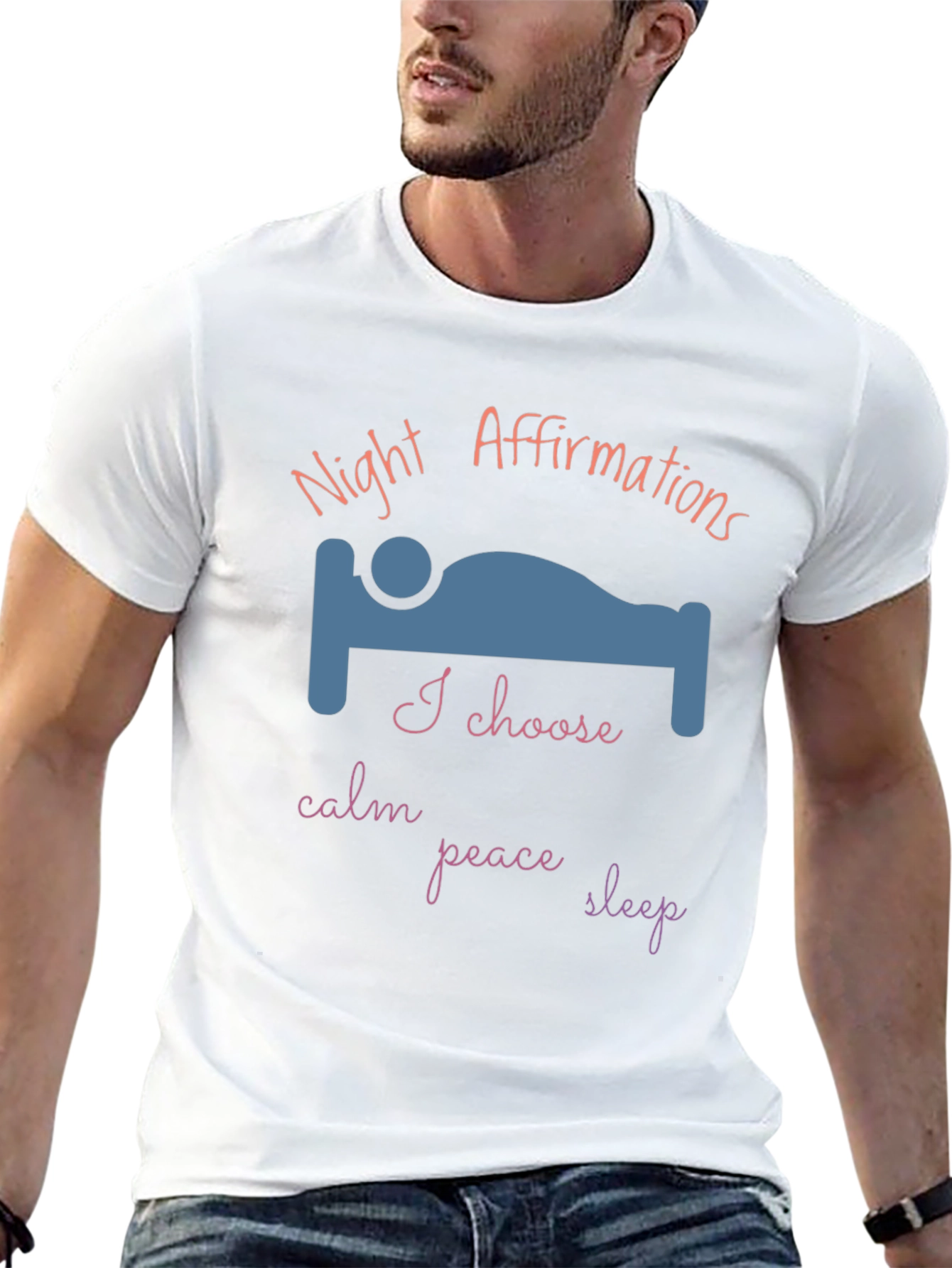 Night Affirmations T-Shirt - Calm Peace Sleep