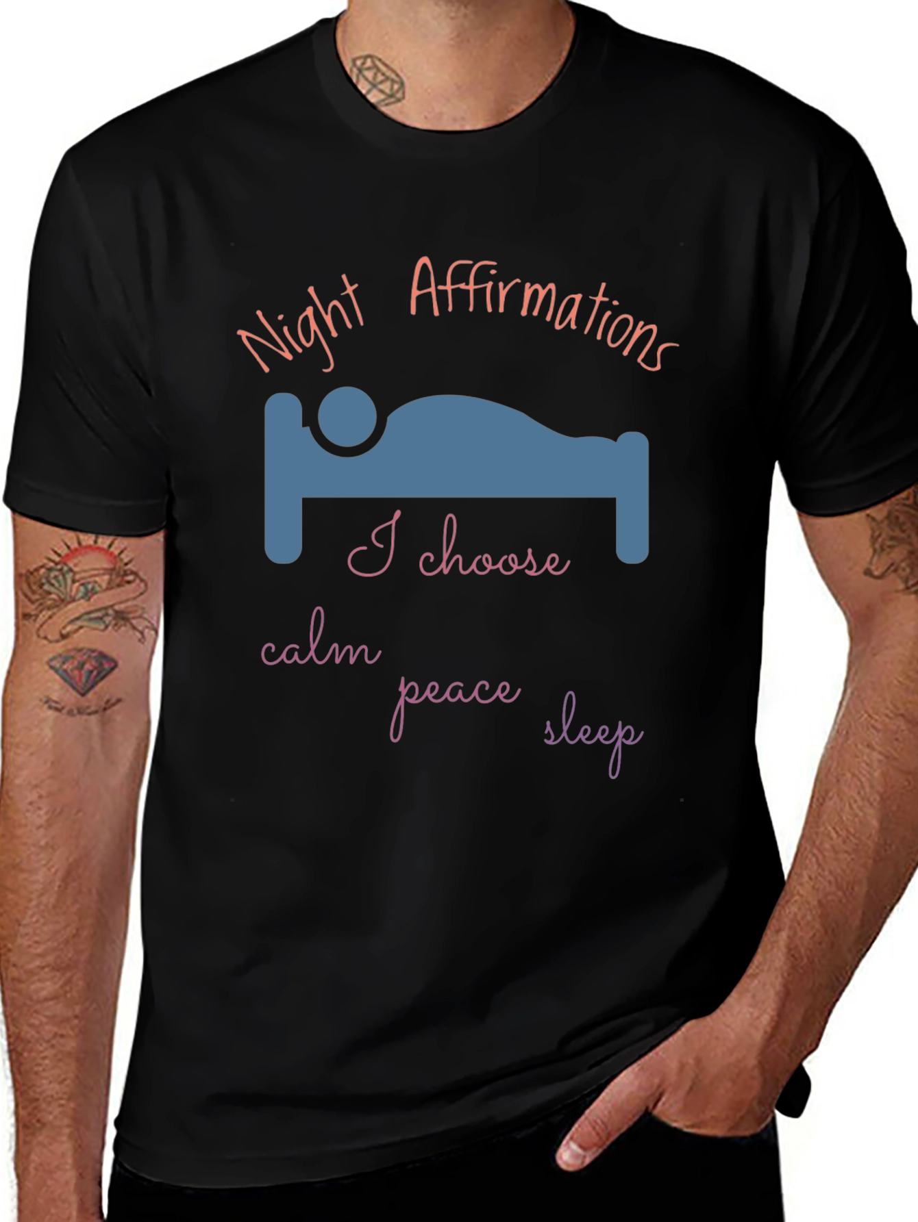 Night Affirmations T-Shirt - Calm Peace Sleep
