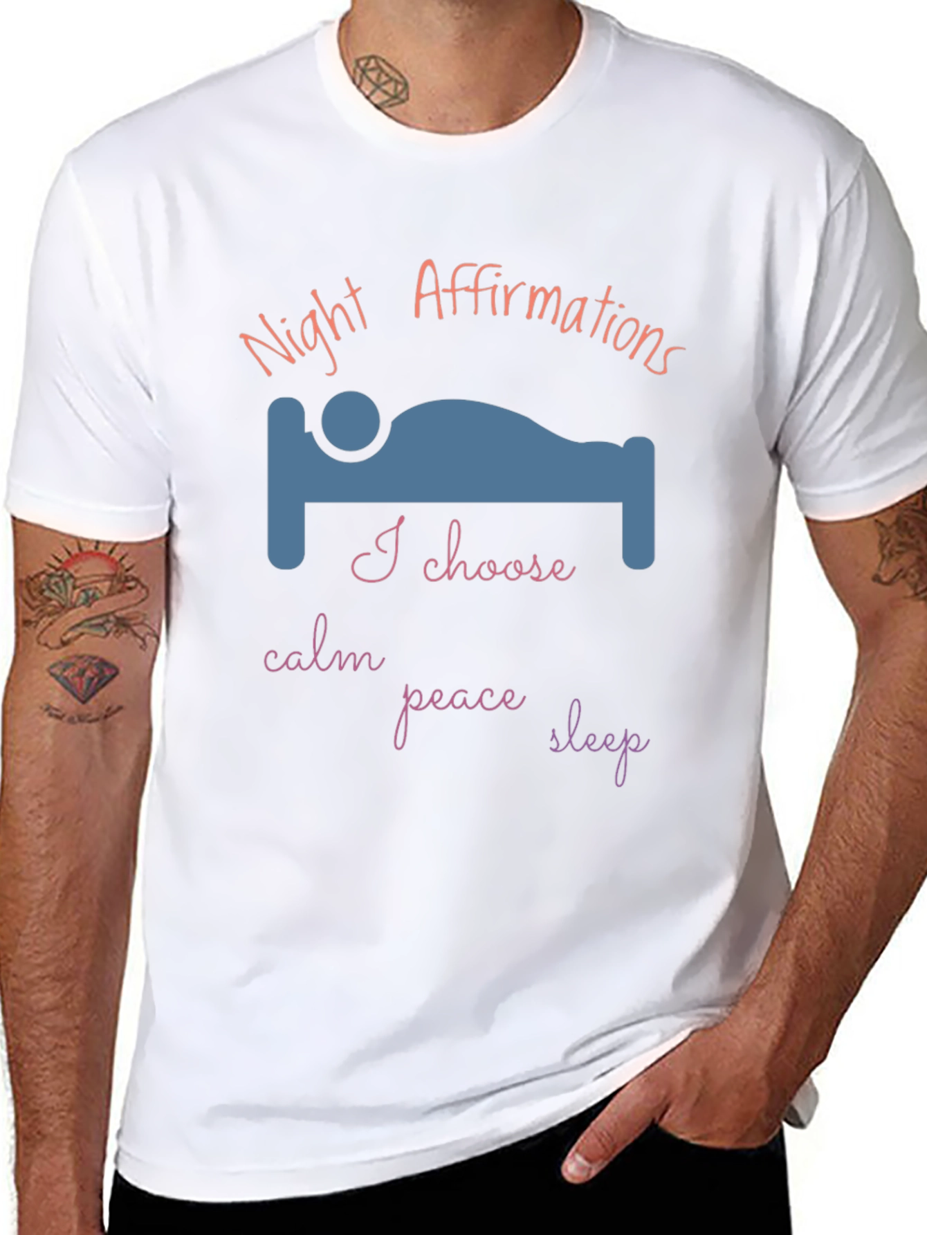 Night Affirmations T-Shirt - Calm Peace Sleep