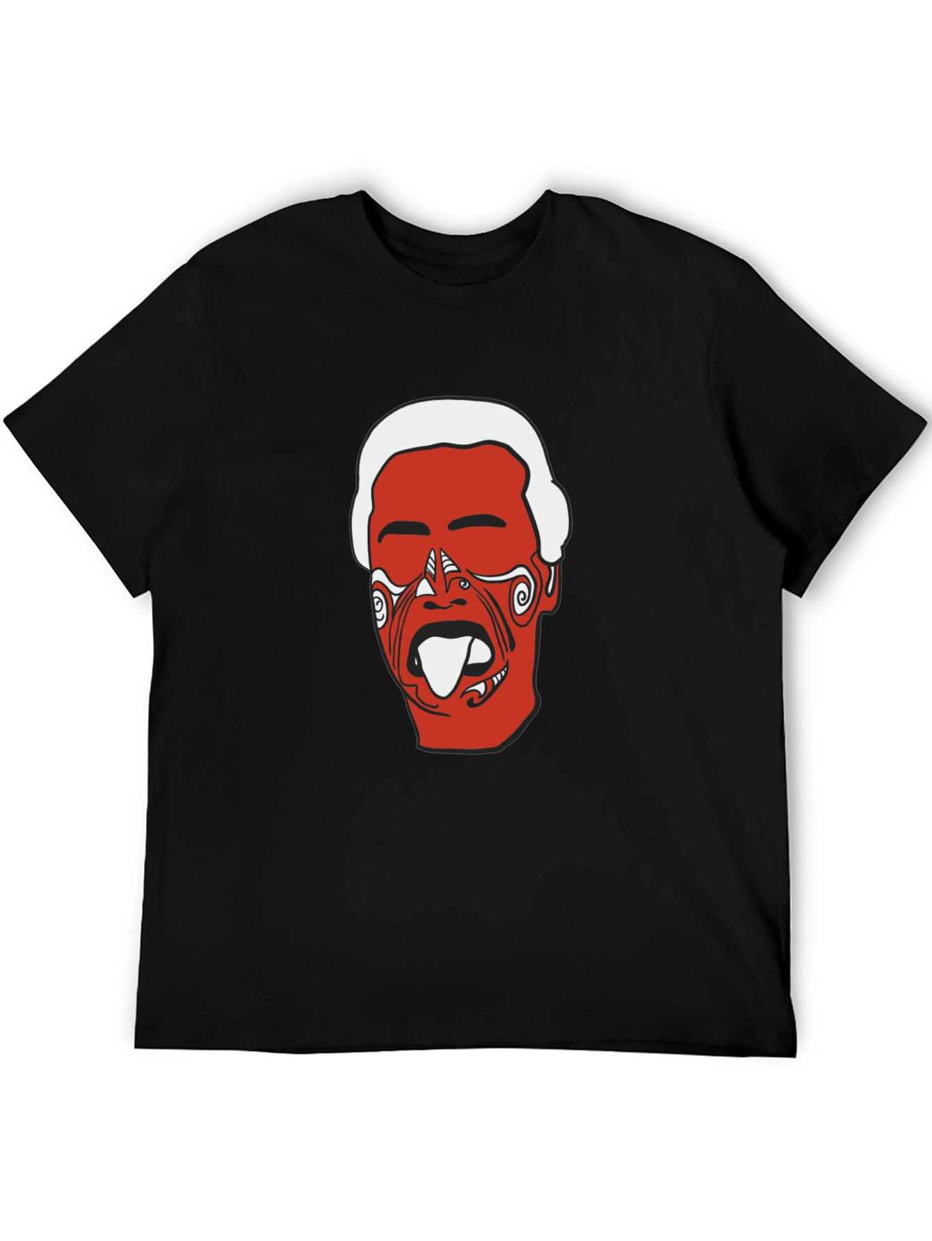 Maori Haka Face Black T-Shirt