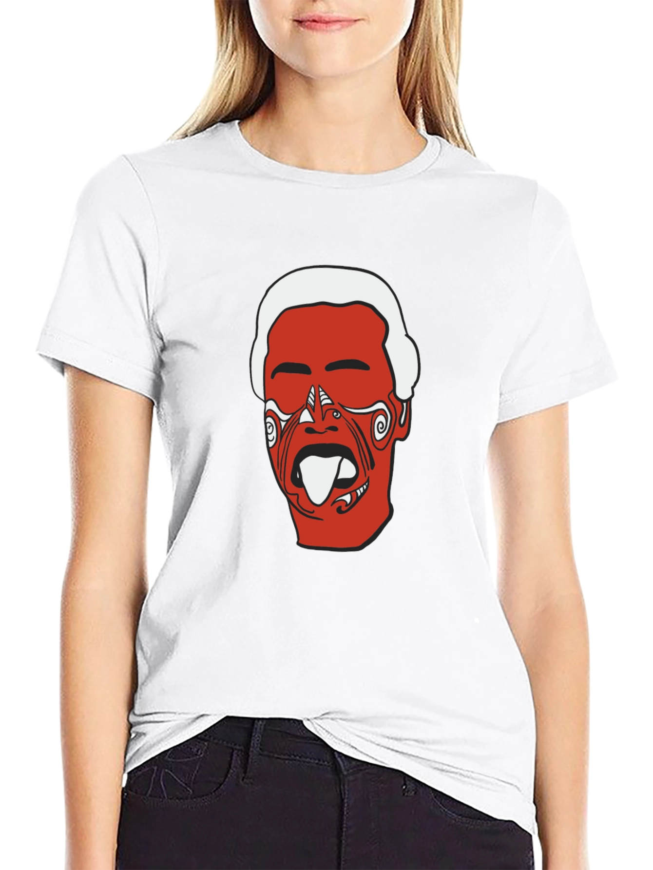 Maori Haka Face Black T-Shirt