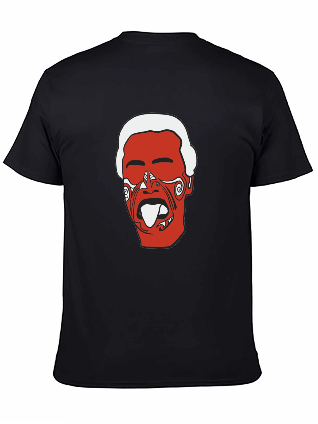 Maori Haka Face Black T-Shirt