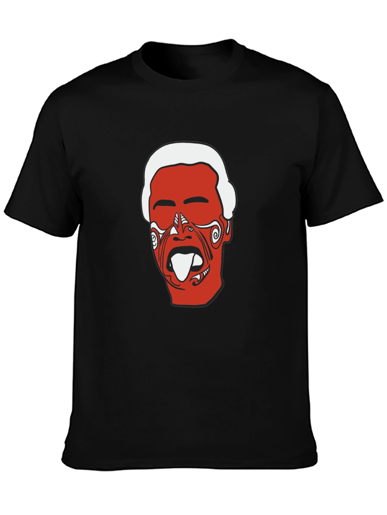 Maori Haka Face Black T-Shirt